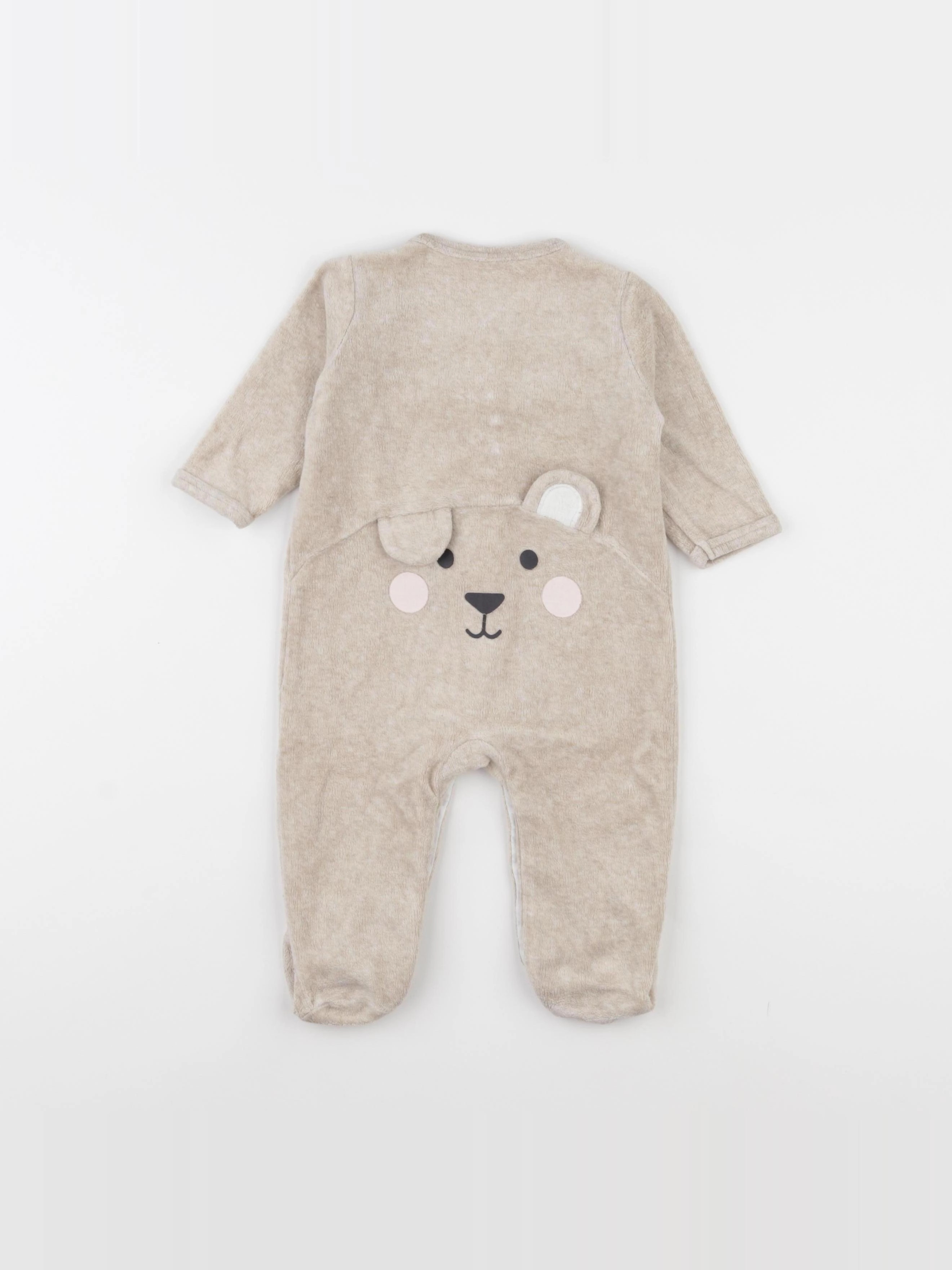 Vertbaudet - pyjama velours beige - 6 mois