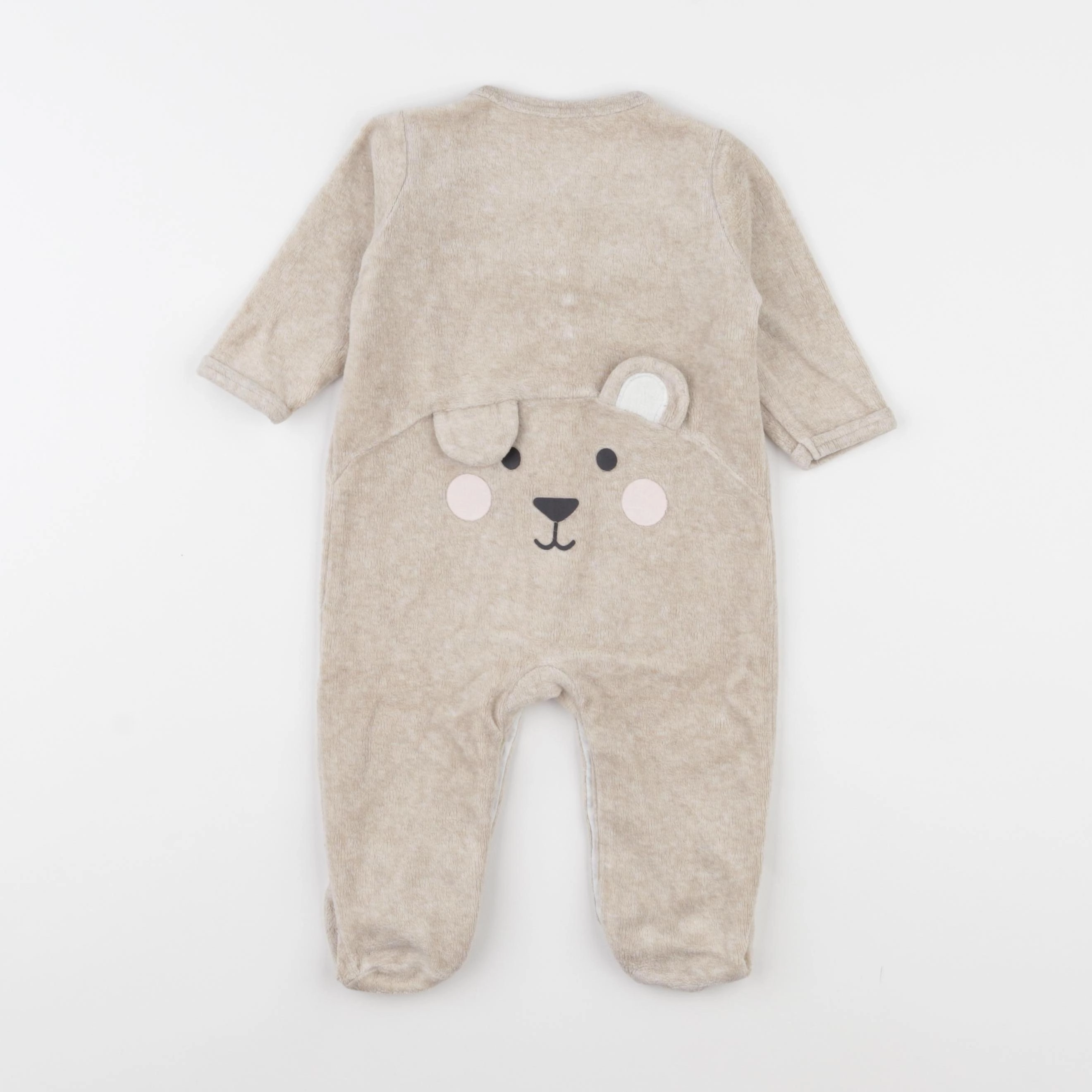Vertbaudet - pyjama velours beige - 6 mois