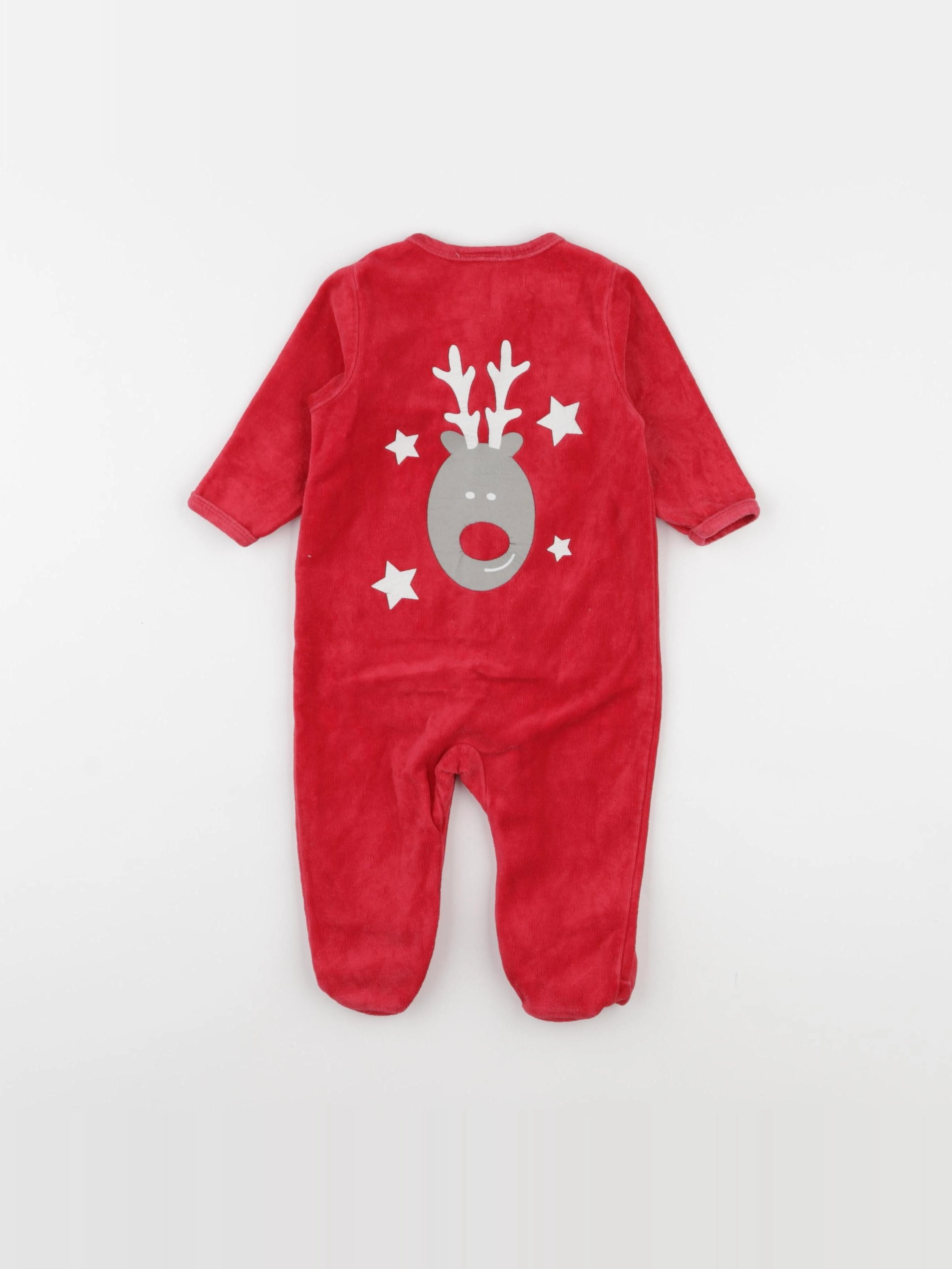 Vertbaudet - pyjama velours rouge - 6 mois