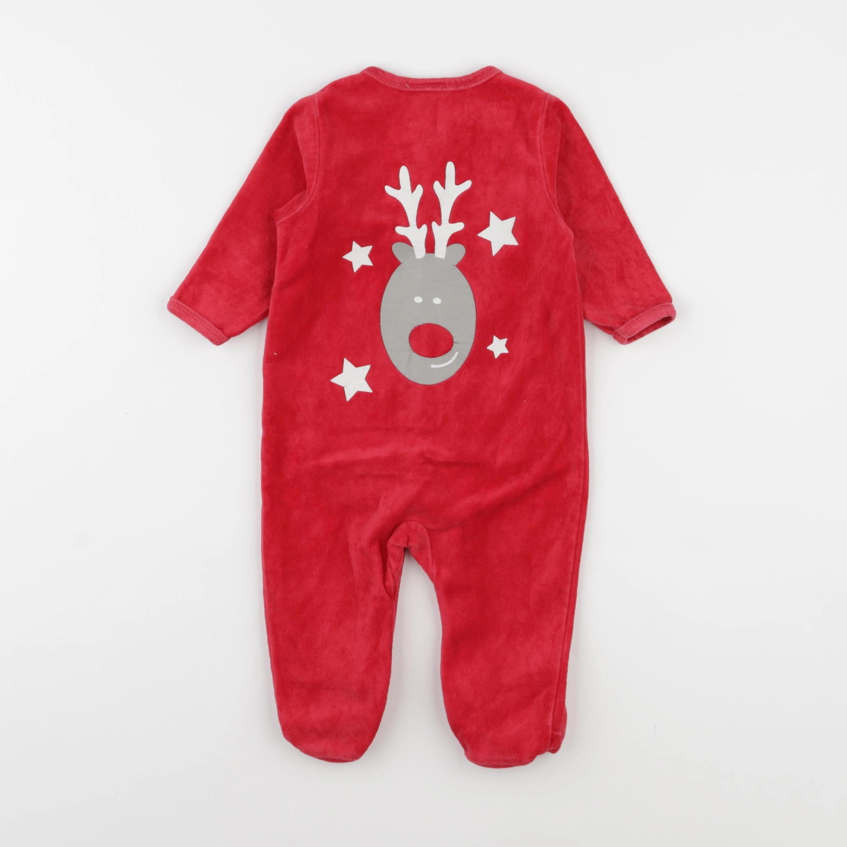 Vertbaudet - pyjama velours rouge - 6 mois