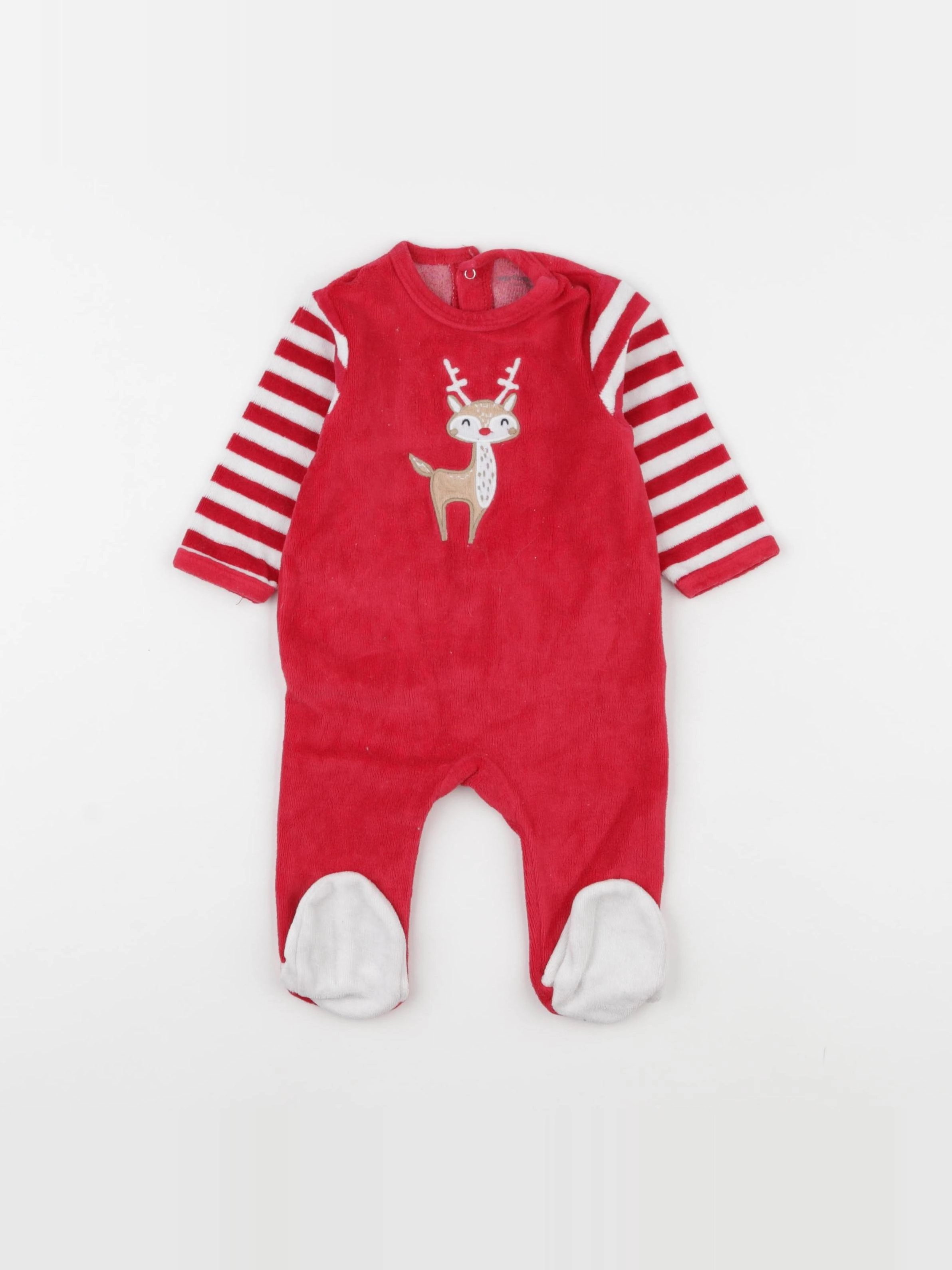 Vertbaudet - pyjama velours rouge - 3 mois