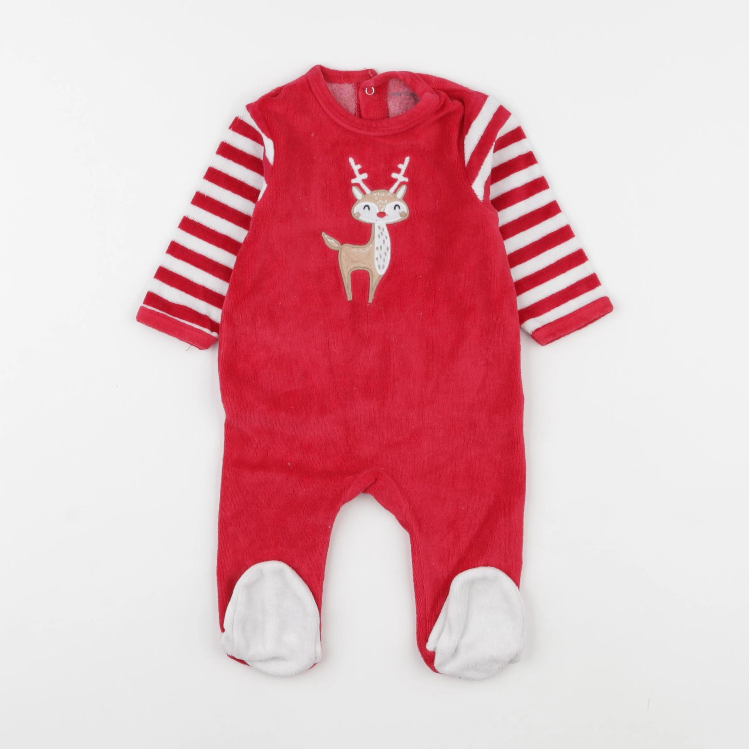 Vertbaudet - pyjama velours rouge - 3 mois