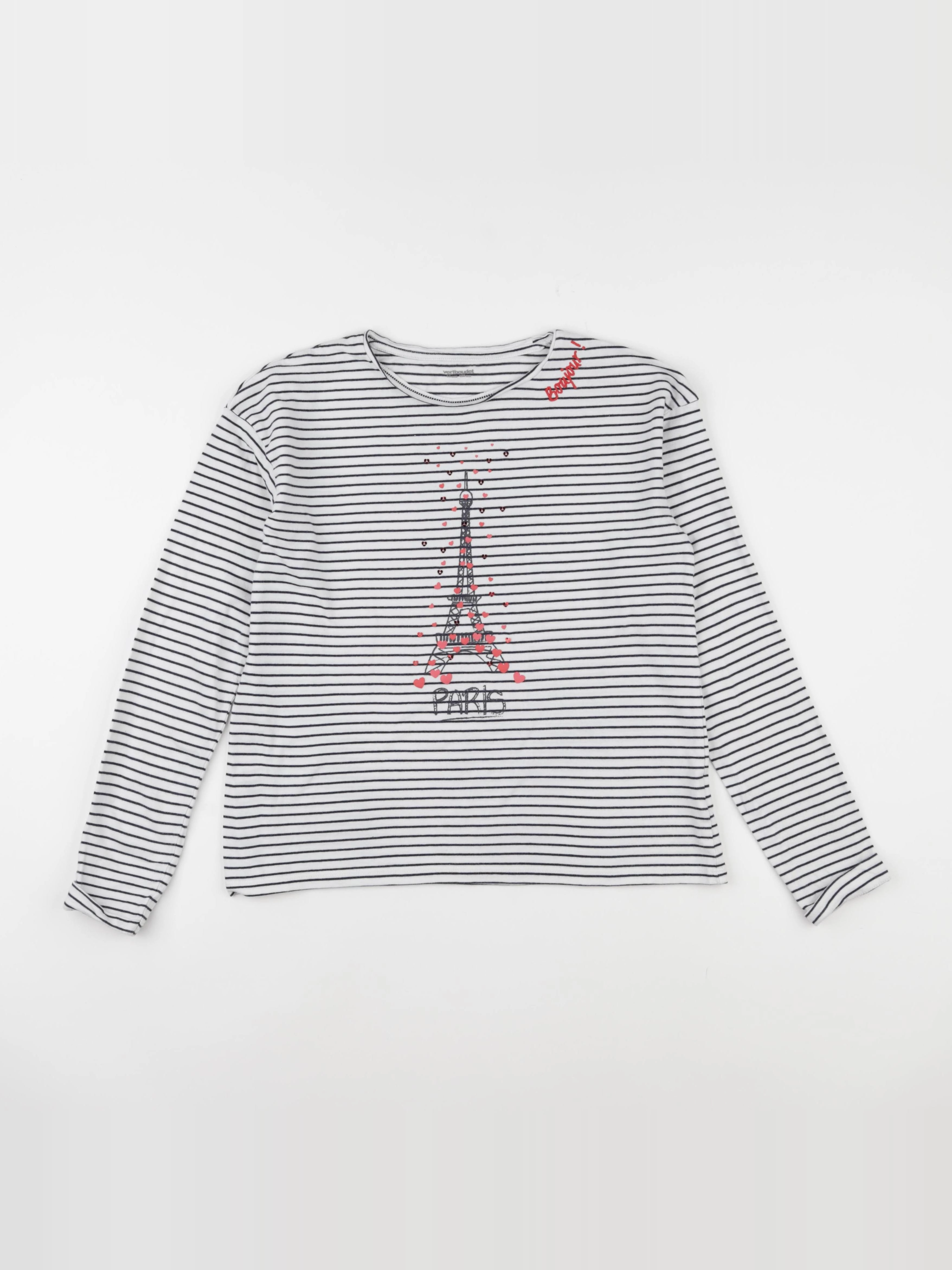 Vertbaudet - tee-shirt blanc, bleu - 14 ans