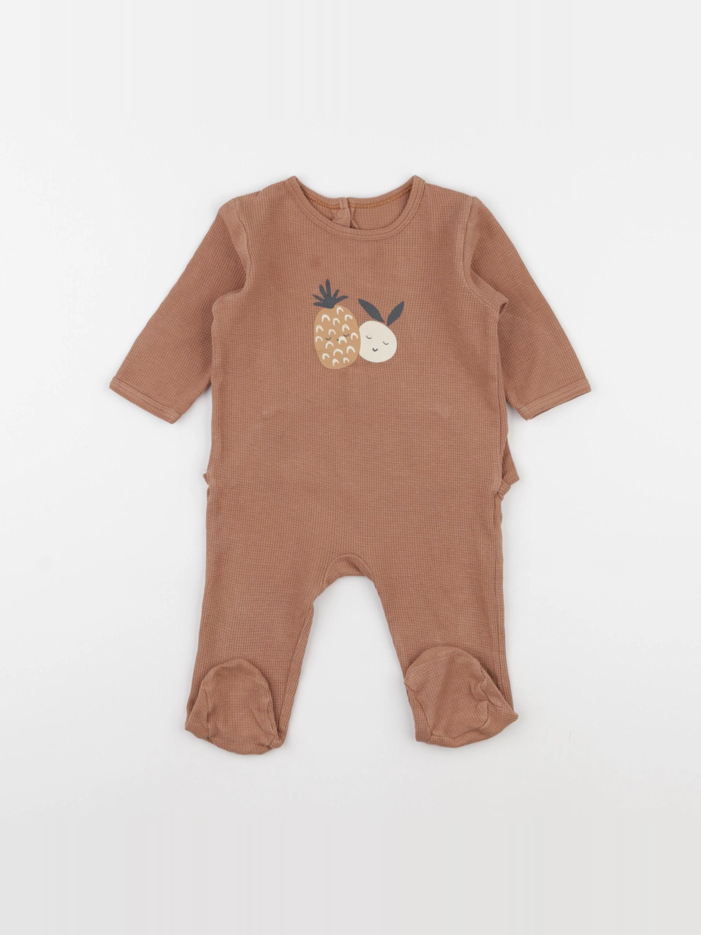 Vertbaudet - pyjama coton marron - 6 ans