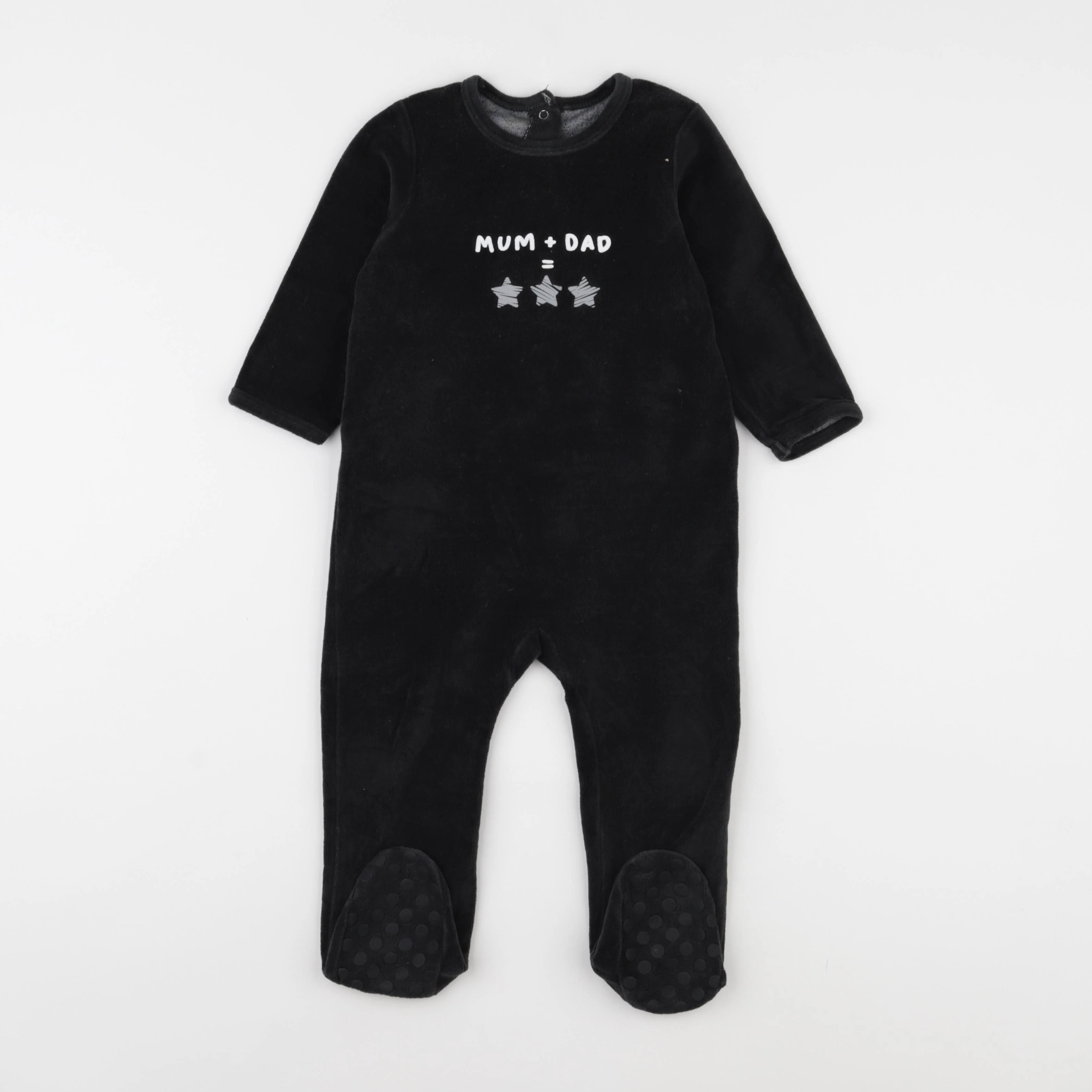 Vertbaudet - pyjama velours noir - 18 mois