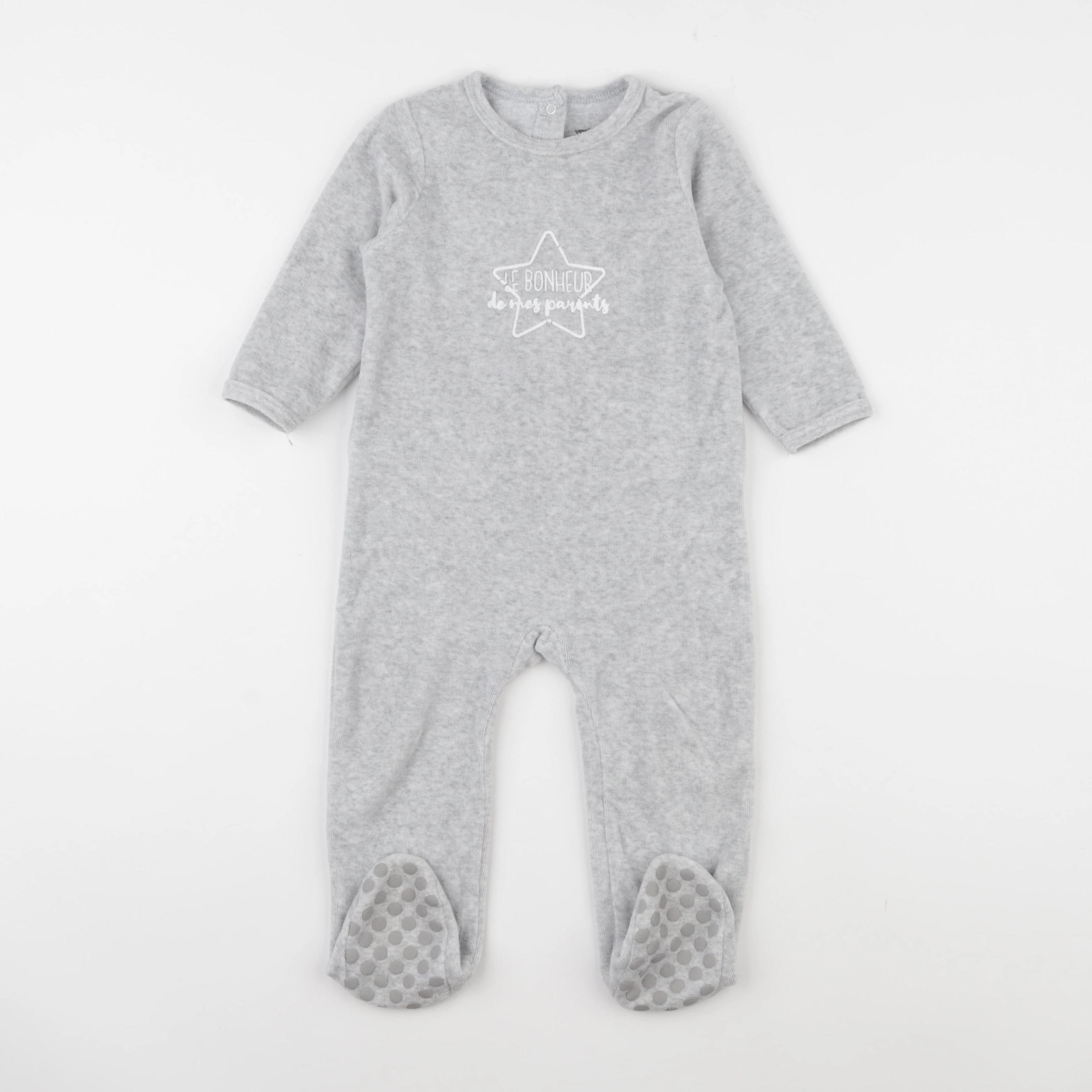 Vertbaudet - pyjama velours gris - 18 mois