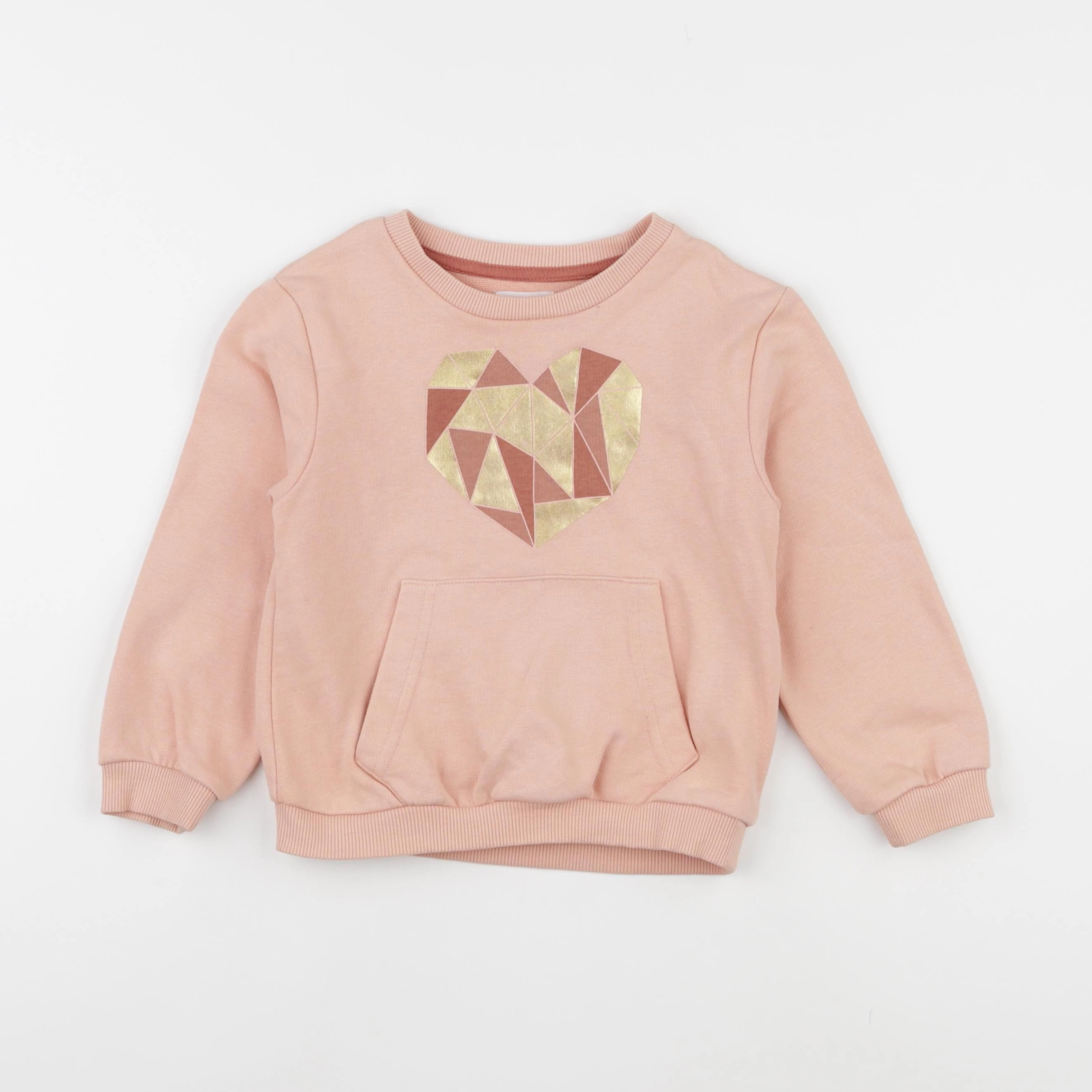 Vertbaudet - sweat or, rose - 4 ans