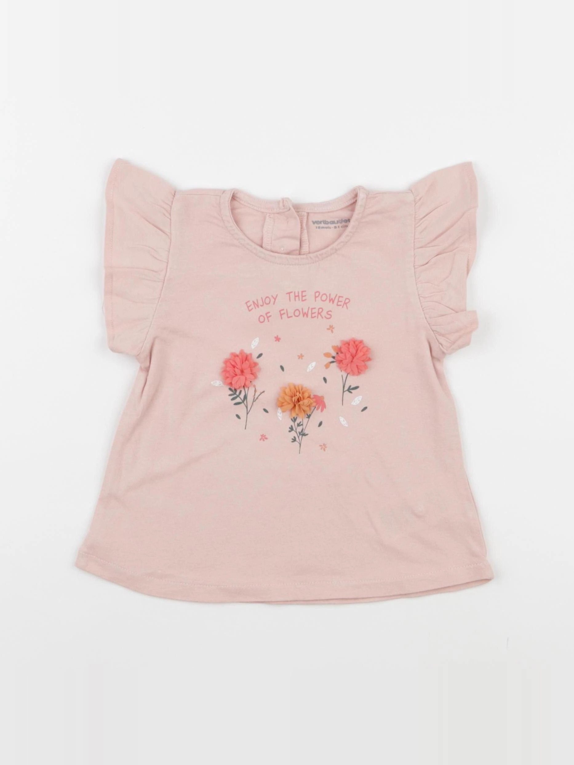 Vertbaudet - tee-shirt rose - 18 mois