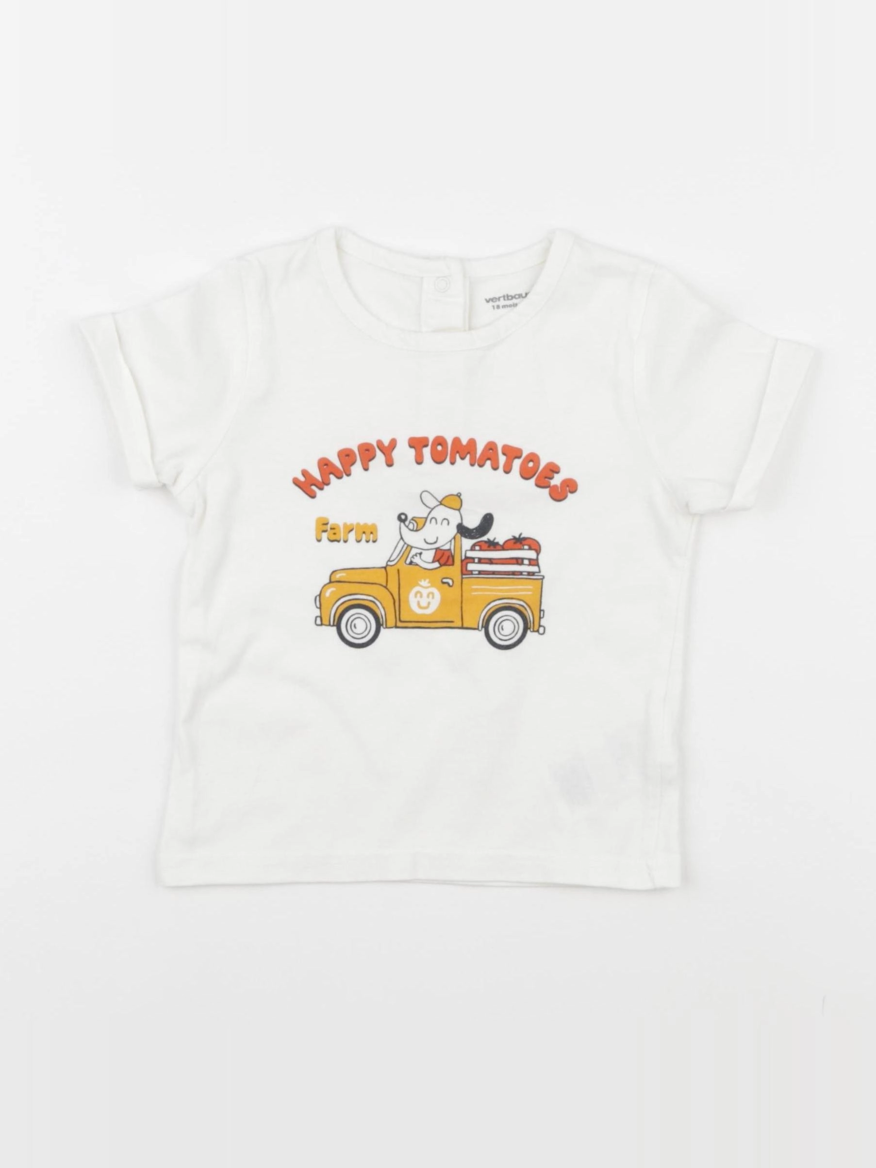 Vertbaudet - tee-shirt blanc - 18 mois