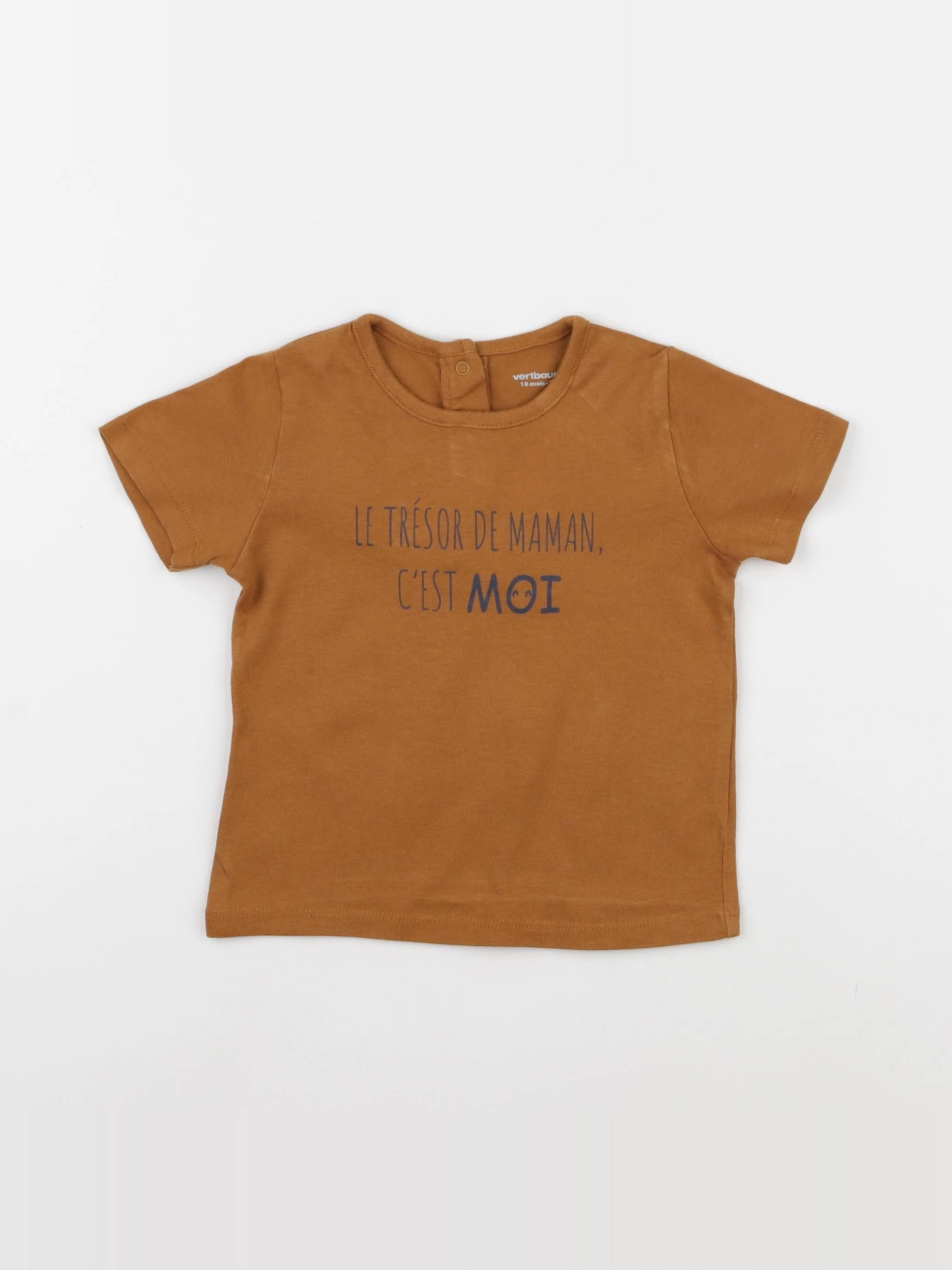 Vertbaudet - tee-shirt marron - 18 mois