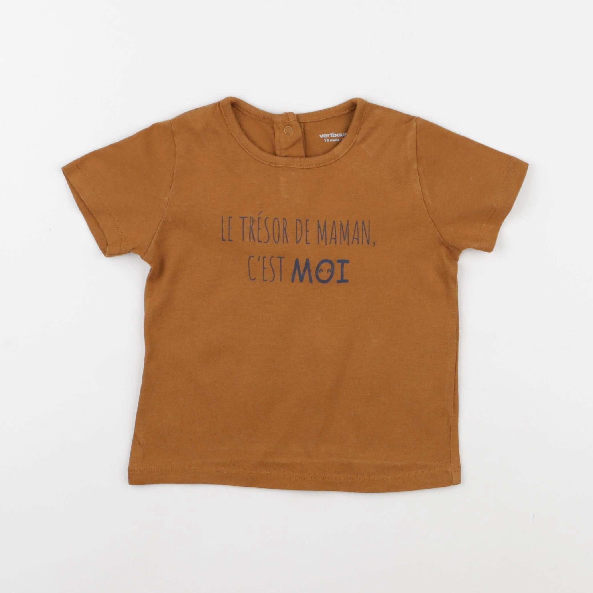 Vertbaudet - tee-shirt marron - 18 mois