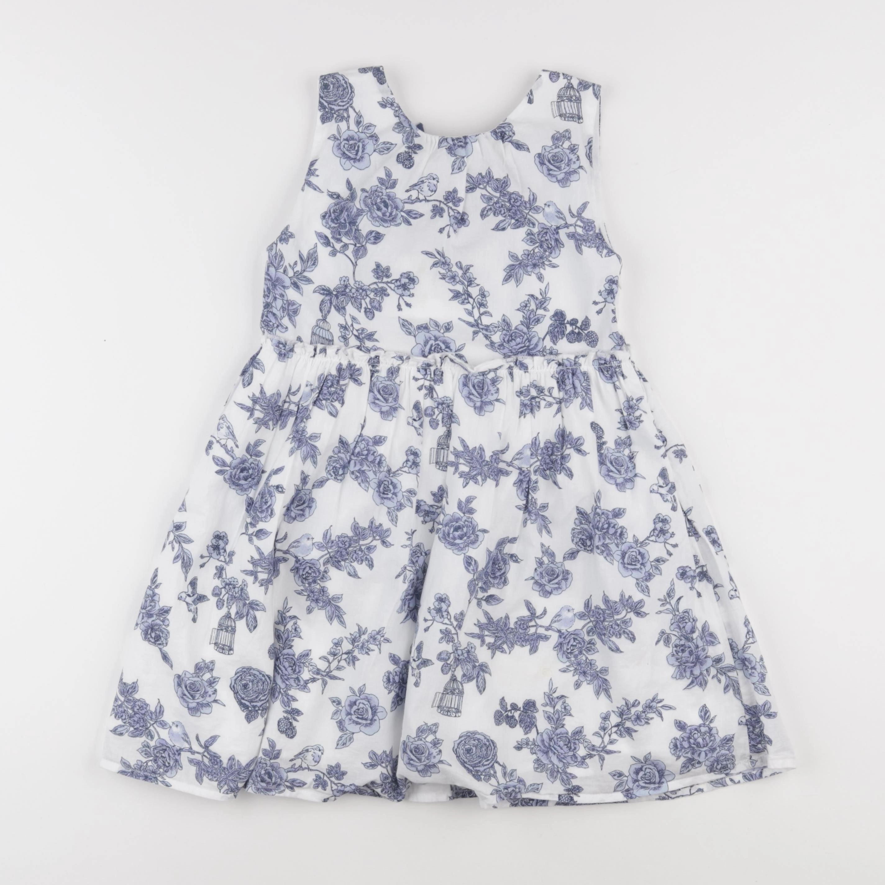 Vertbaudet - robe blanc, bleu - 7 ans