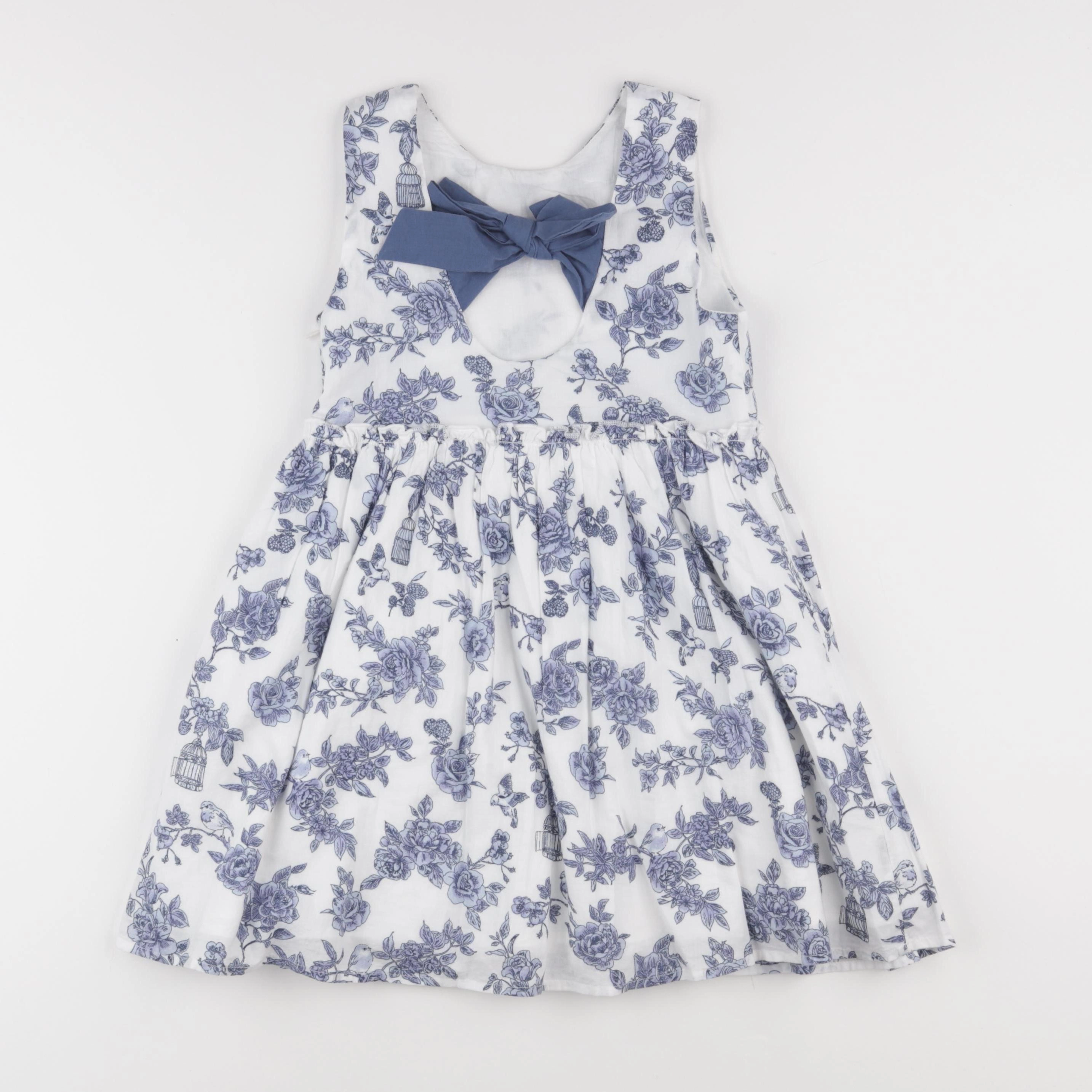 Vertbaudet - robe blanc, bleu - 7 ans