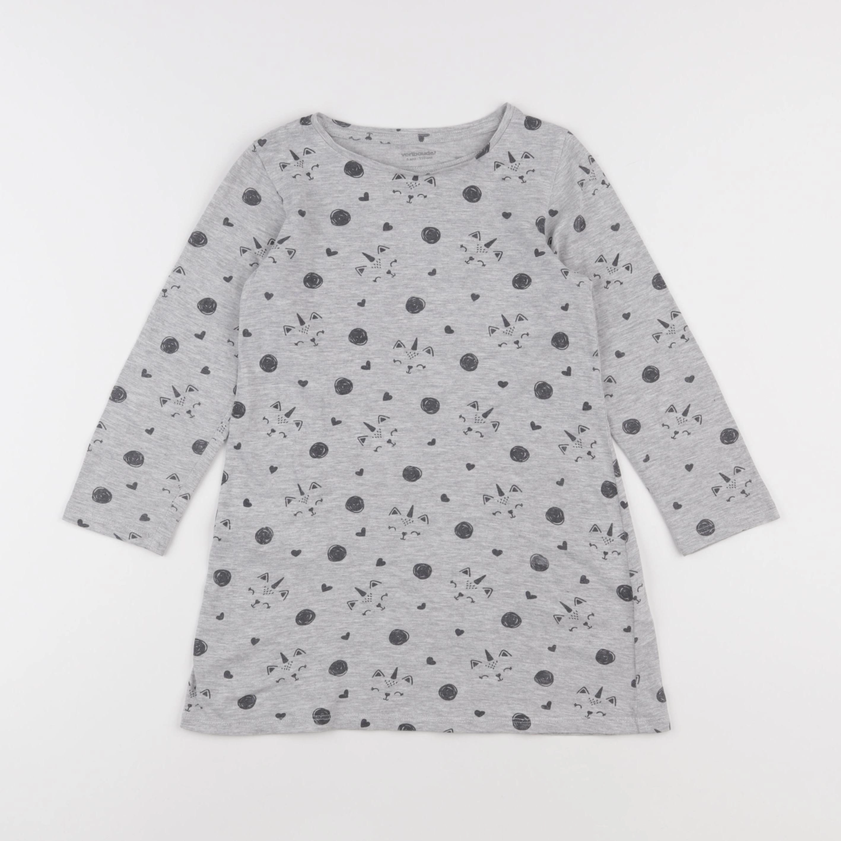 Vertbaudet - robe gris - 5 ans