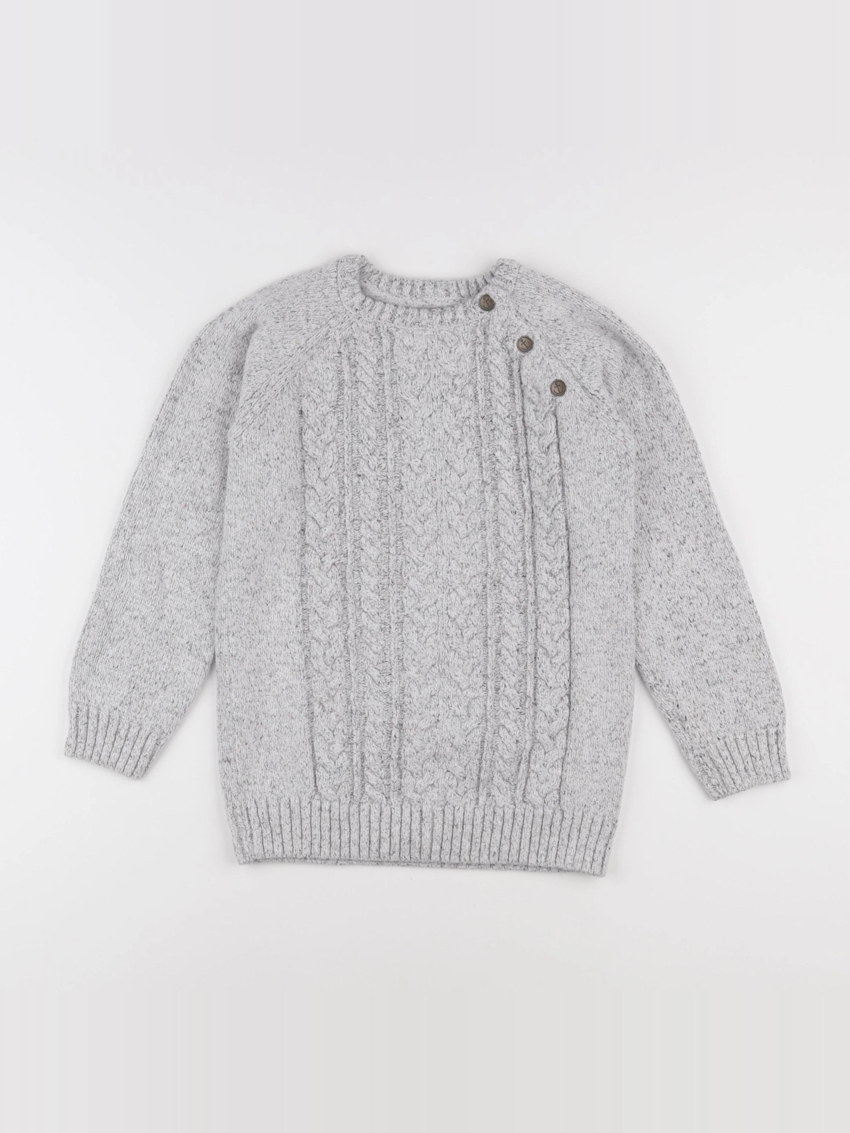 Vertbaudet - pull gris - 10 ans