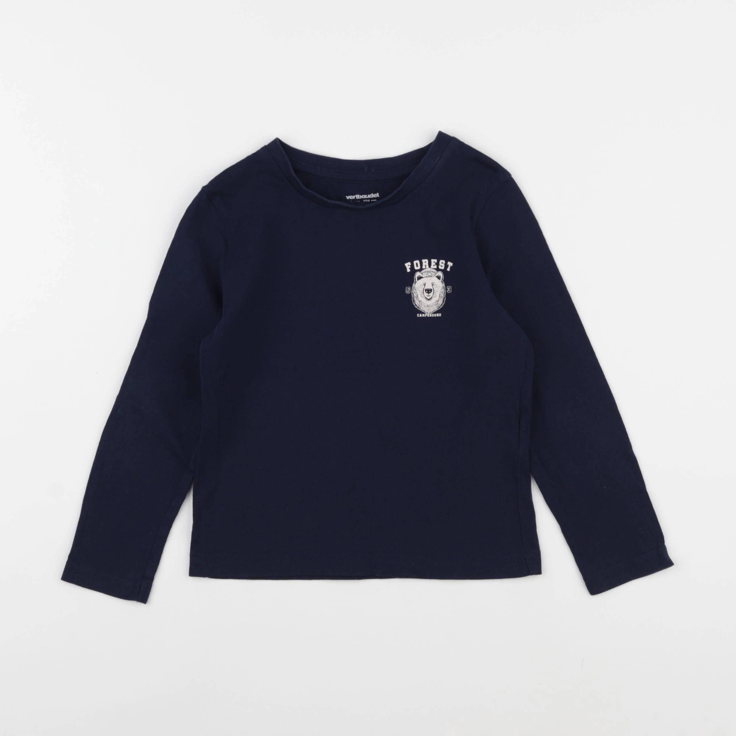 Vertbaudet - tee-shirt bleu - 4 ans