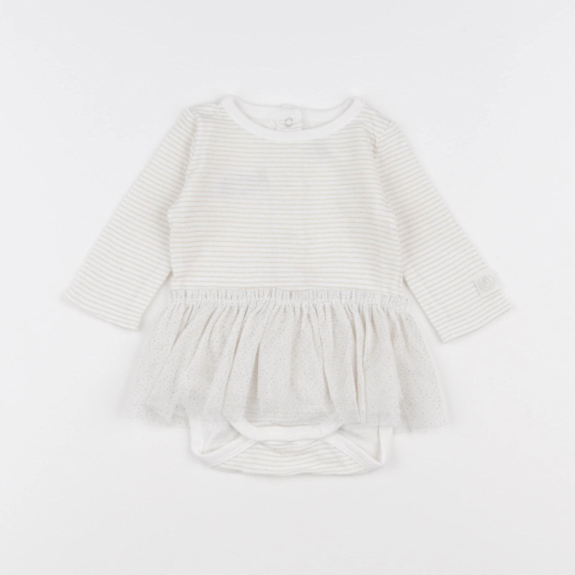 Petit Bateau - body robe beige - 3 mois