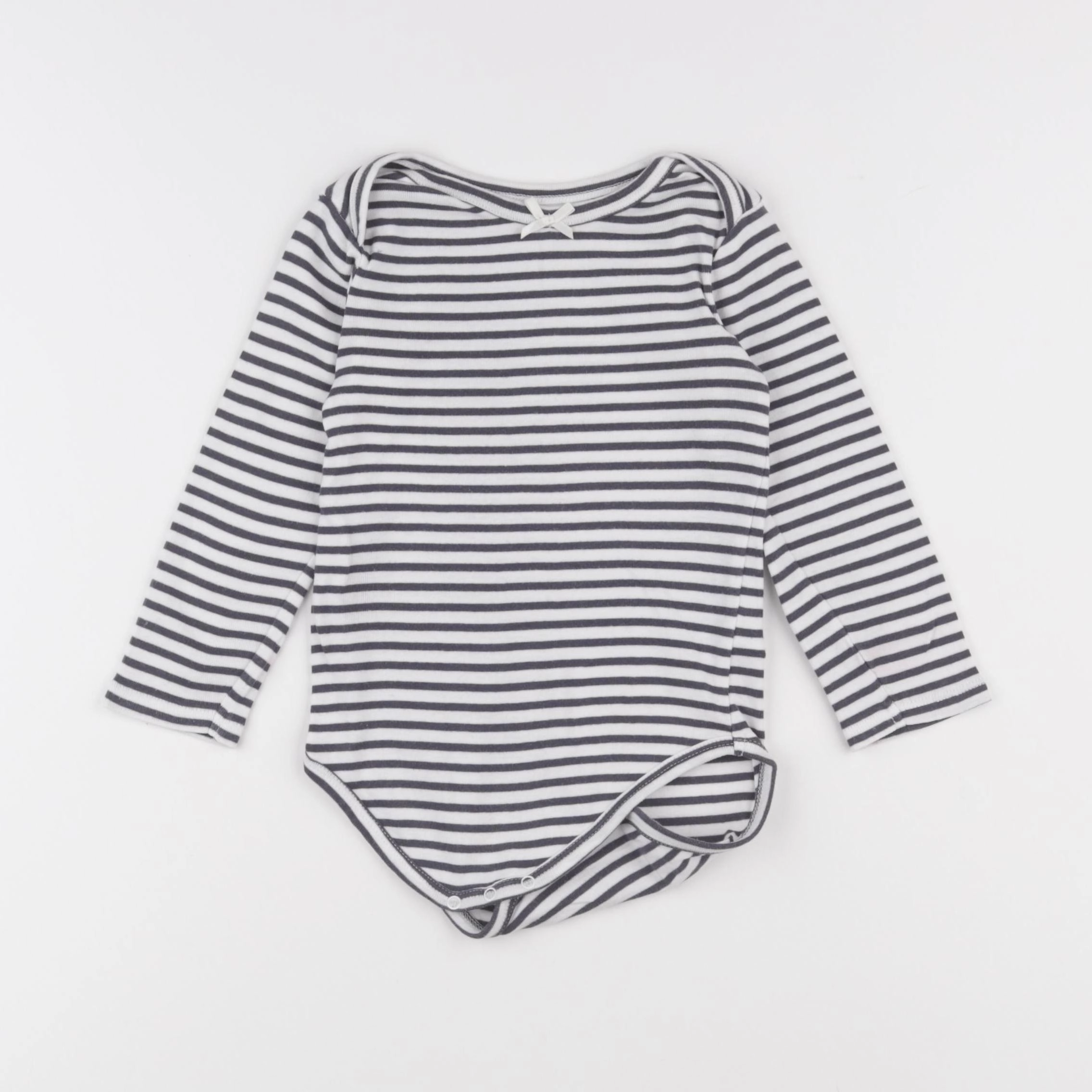 La Redoute - body blanc, bleu - 24 mois