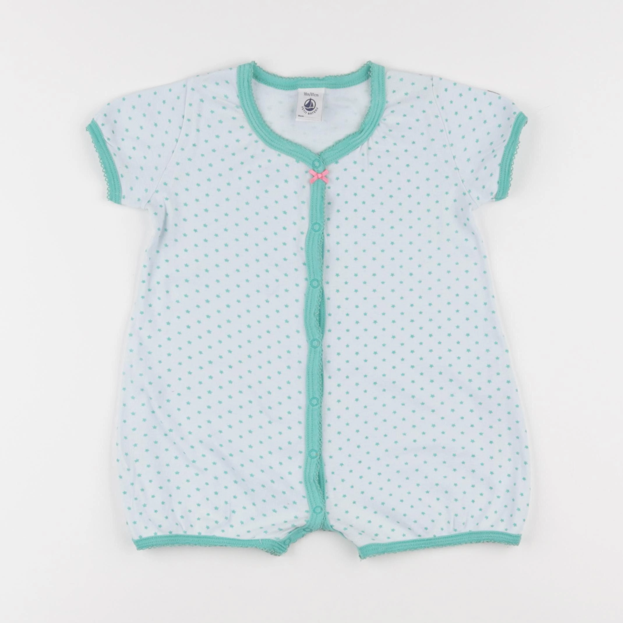 Petit Bateau - pyjama coton vert - 18 mois