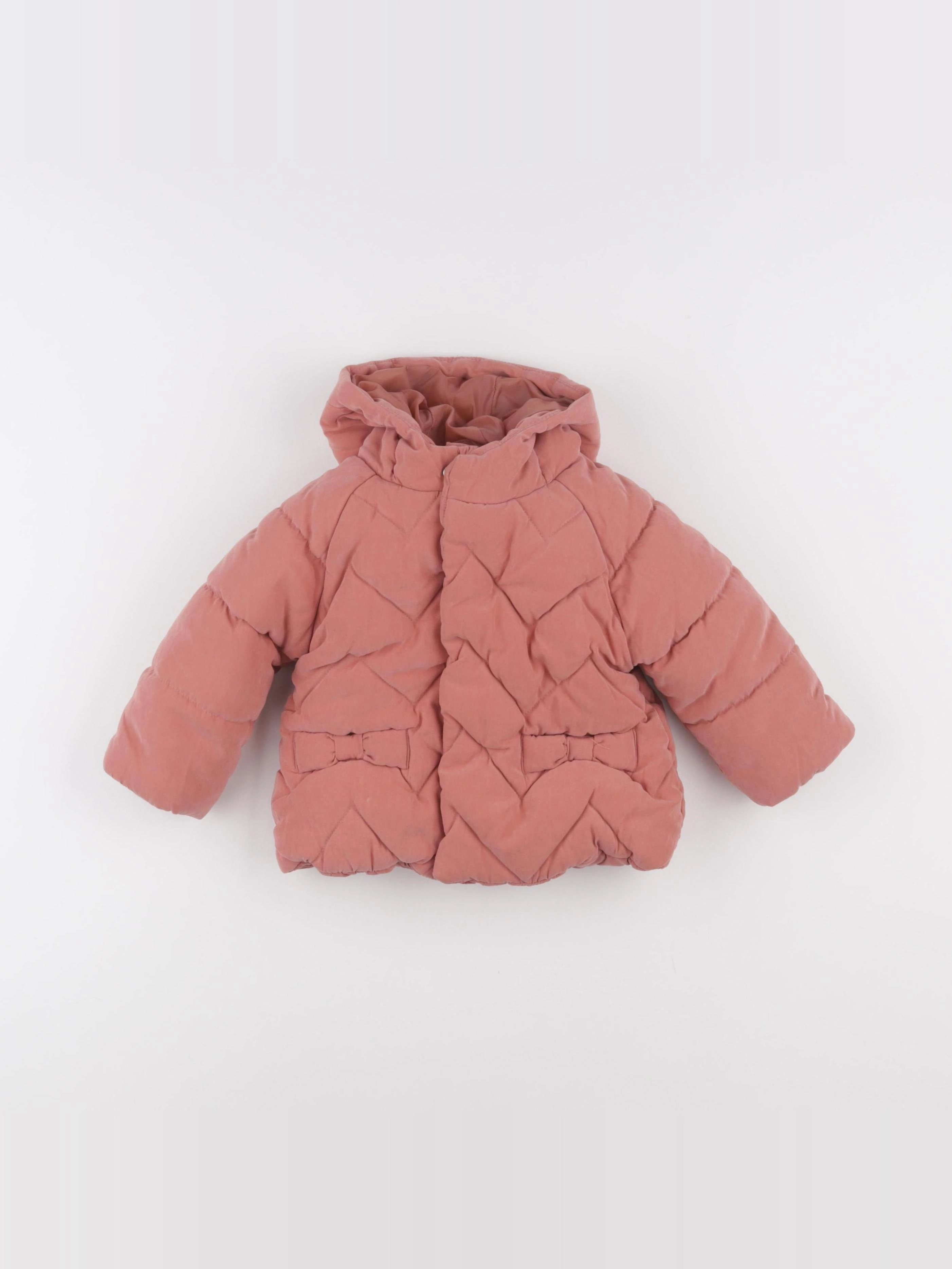 Vertbaudet - manteau doublure amovible rose - 12 mois