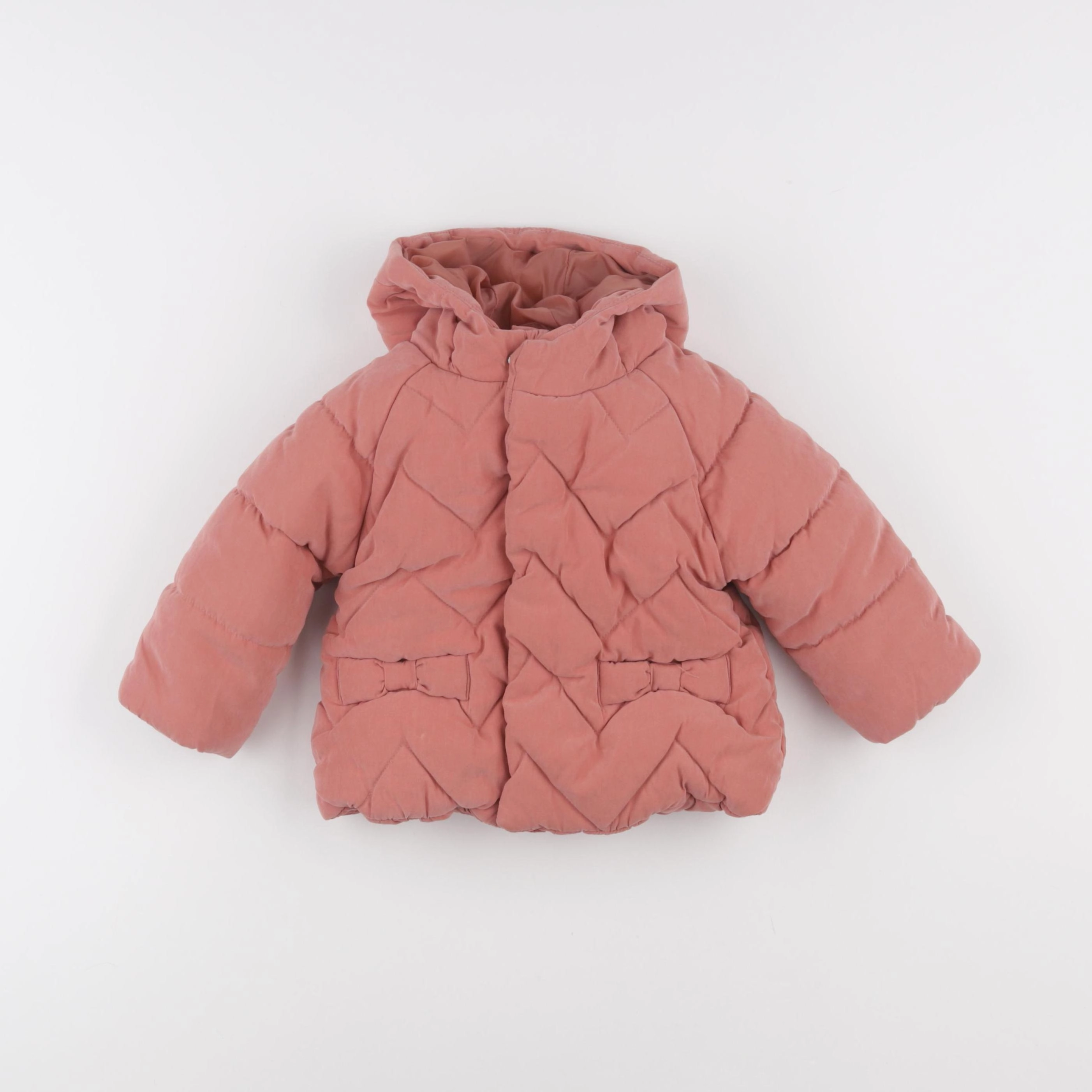 Vertbaudet - manteau doublure amovible rose - 12 mois