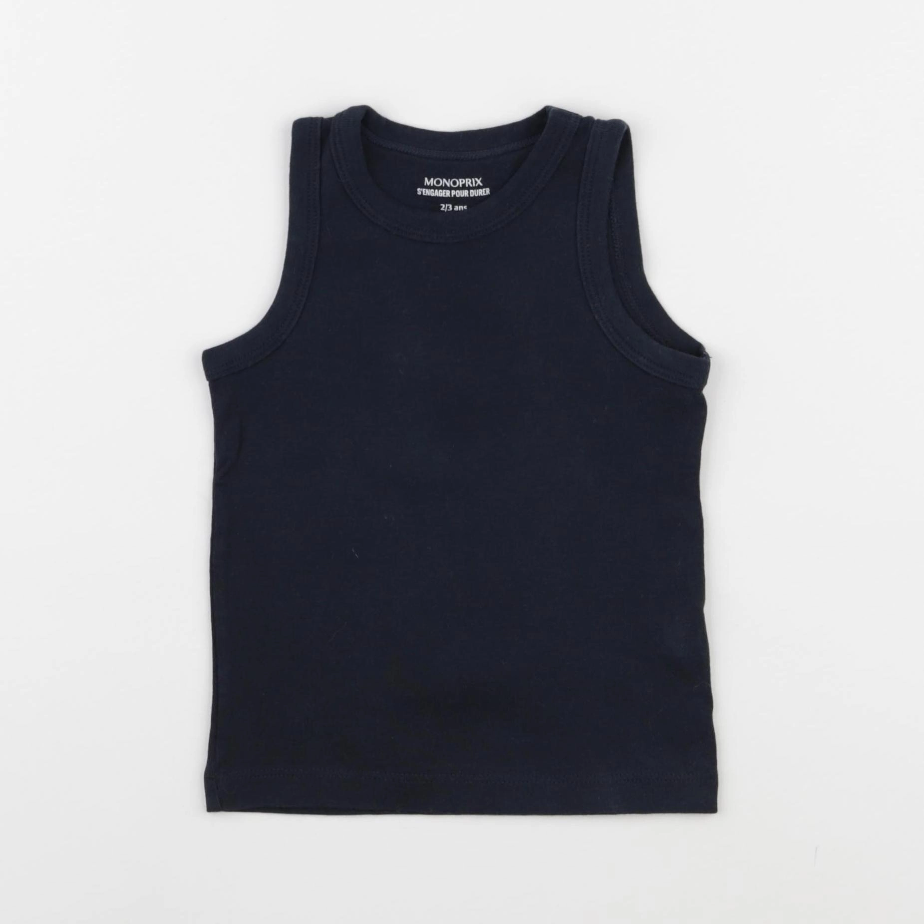 Monoprix - maillot de corps bleu - 2/3 ans