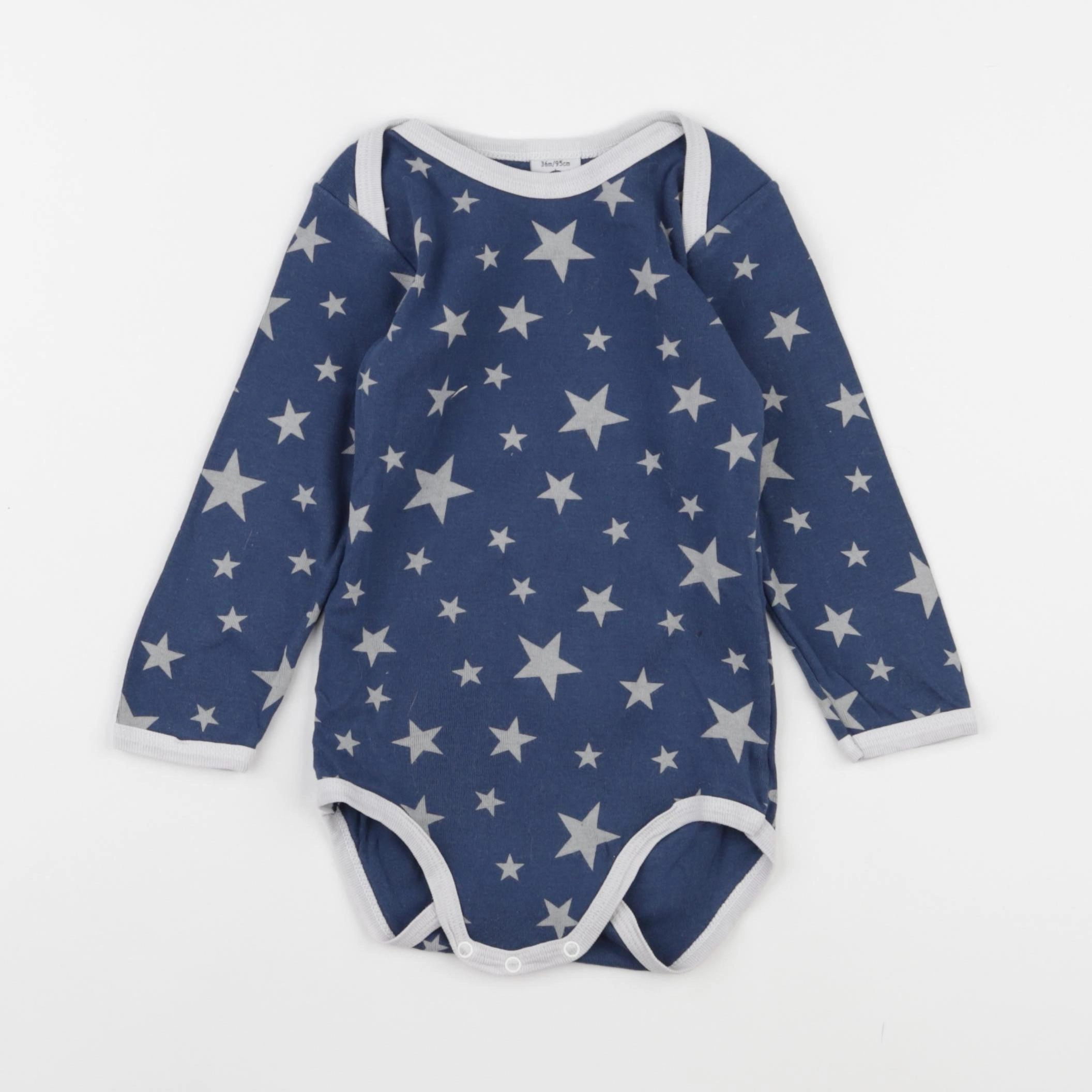 Petit Bateau - body bleu - 36 mois