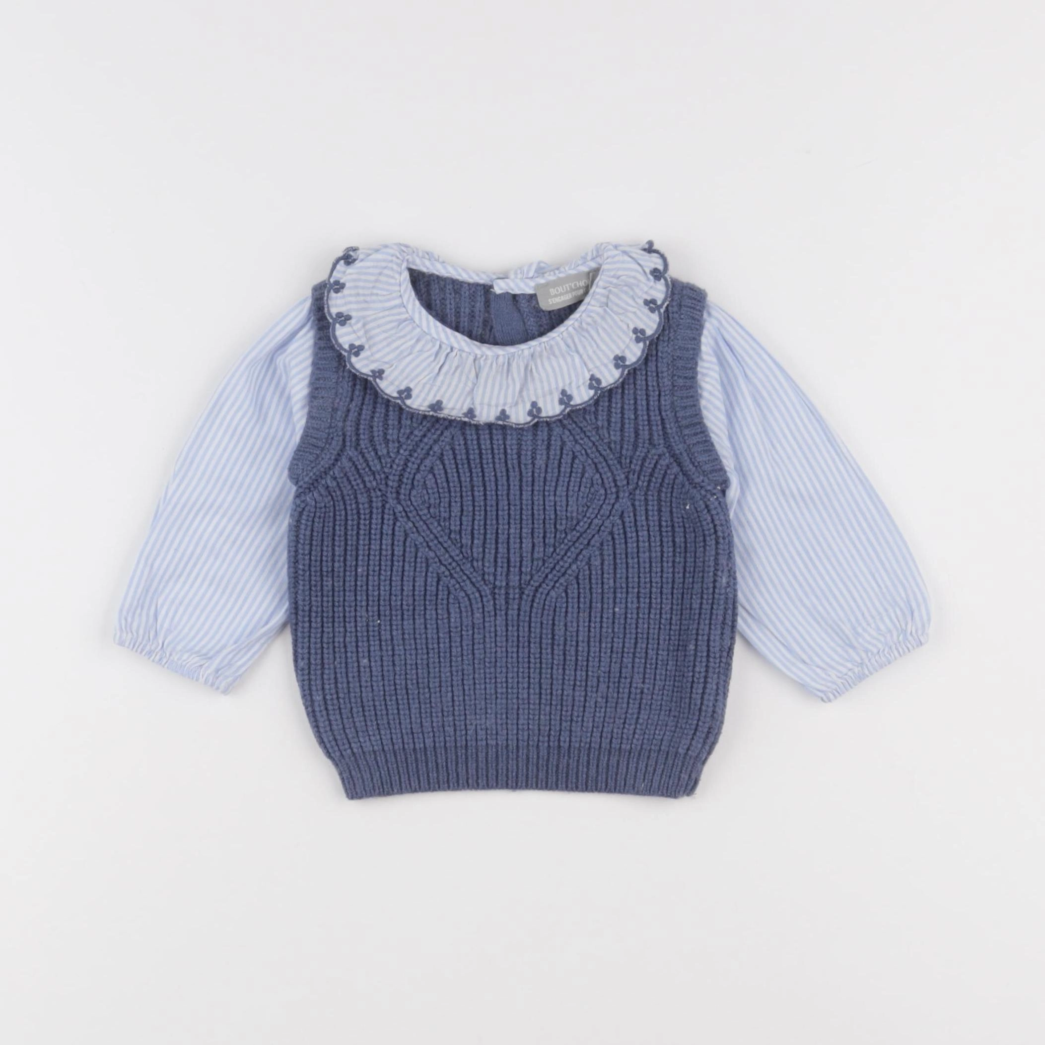Boutchou - pull bleu - 6 mois