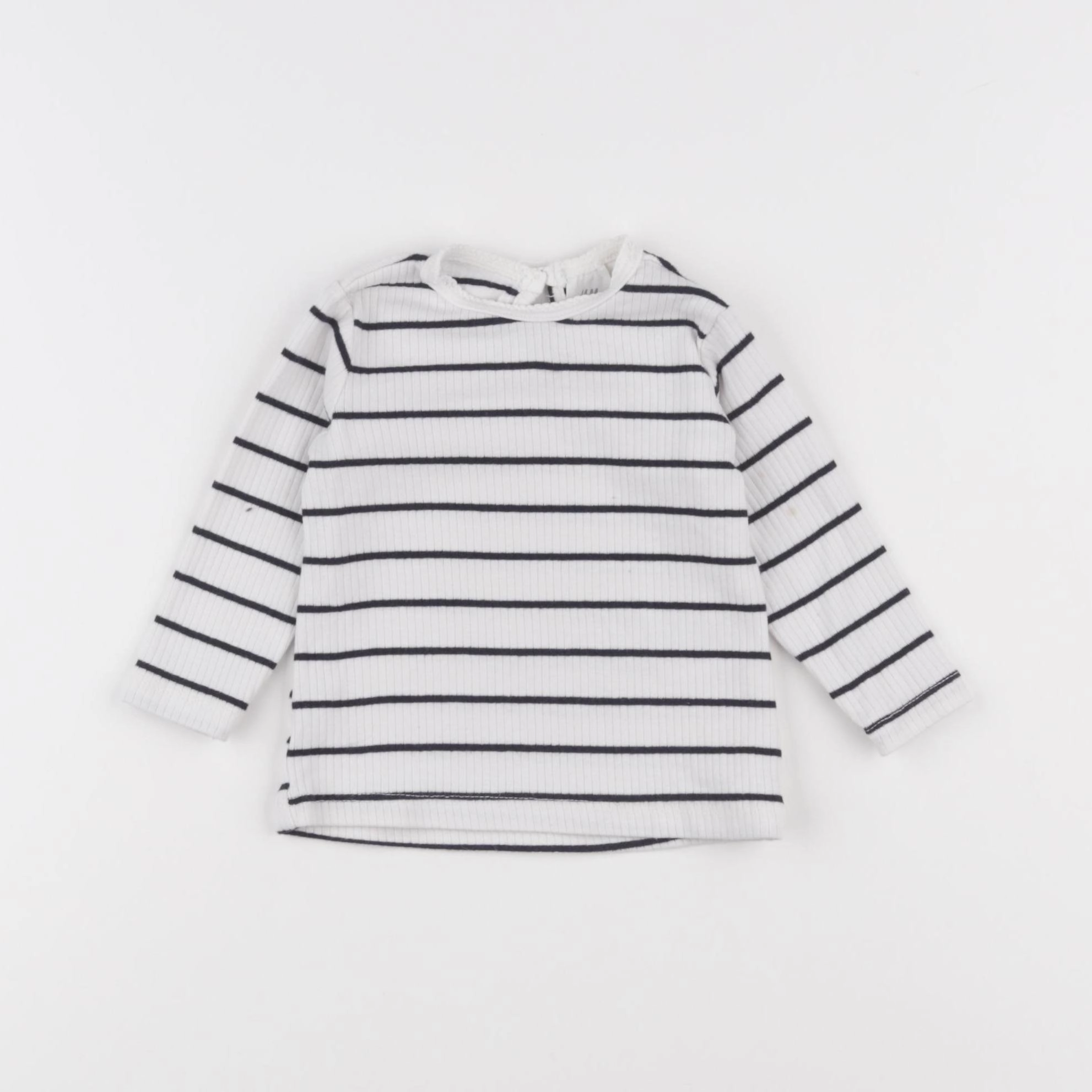 H&M - tee-shirt blanc, bleu - 3/6 mois