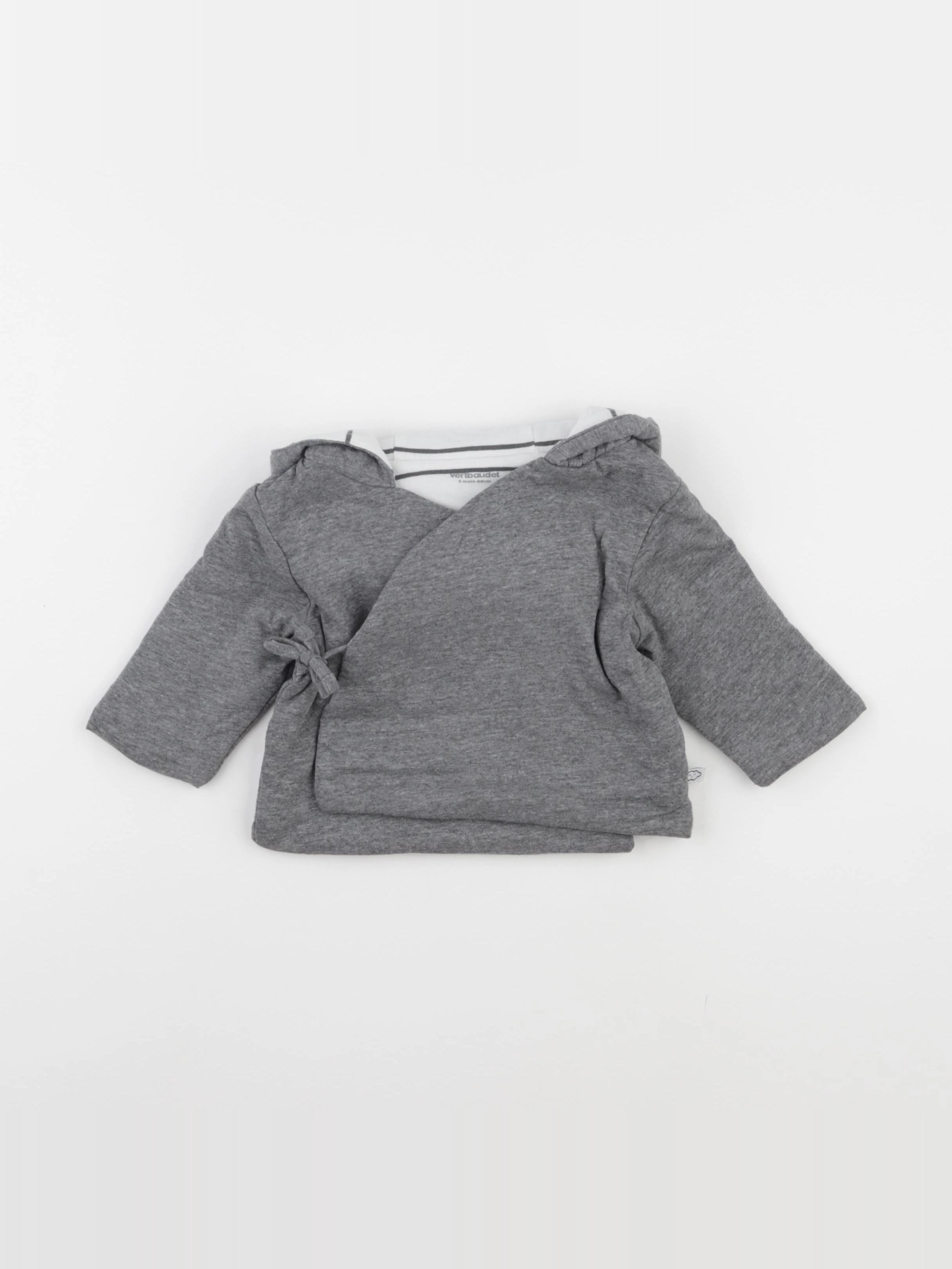 Vertbaudet - sweat gris - 3 mois