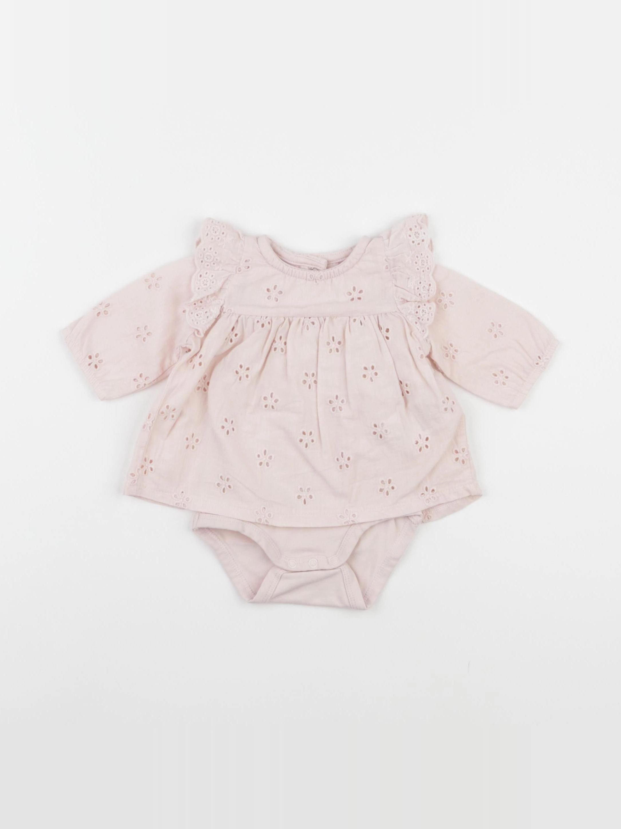Vertbaudet - body blouse rose - 1 mois