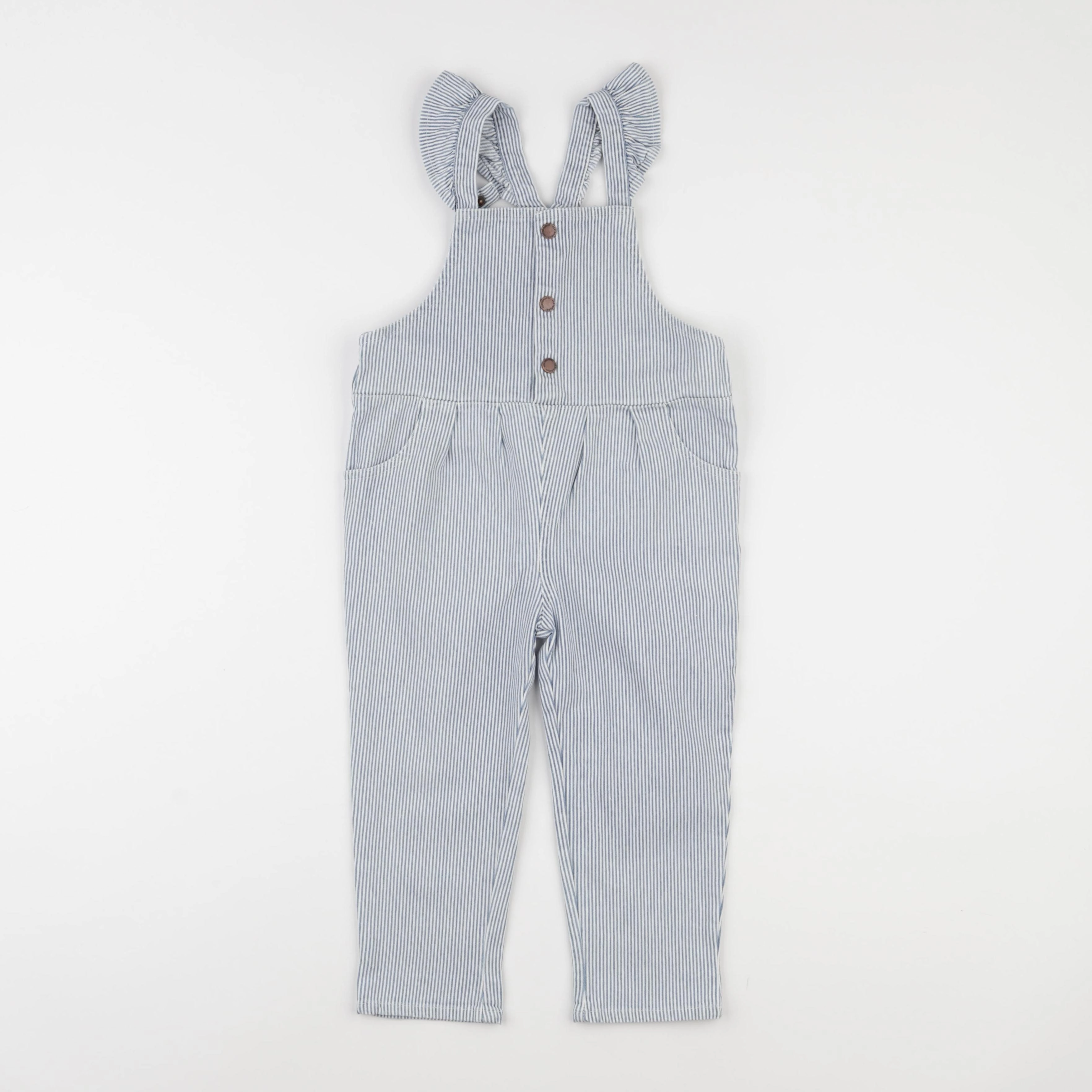 Vertbaudet - salopette blanc, bleu - 2 ans