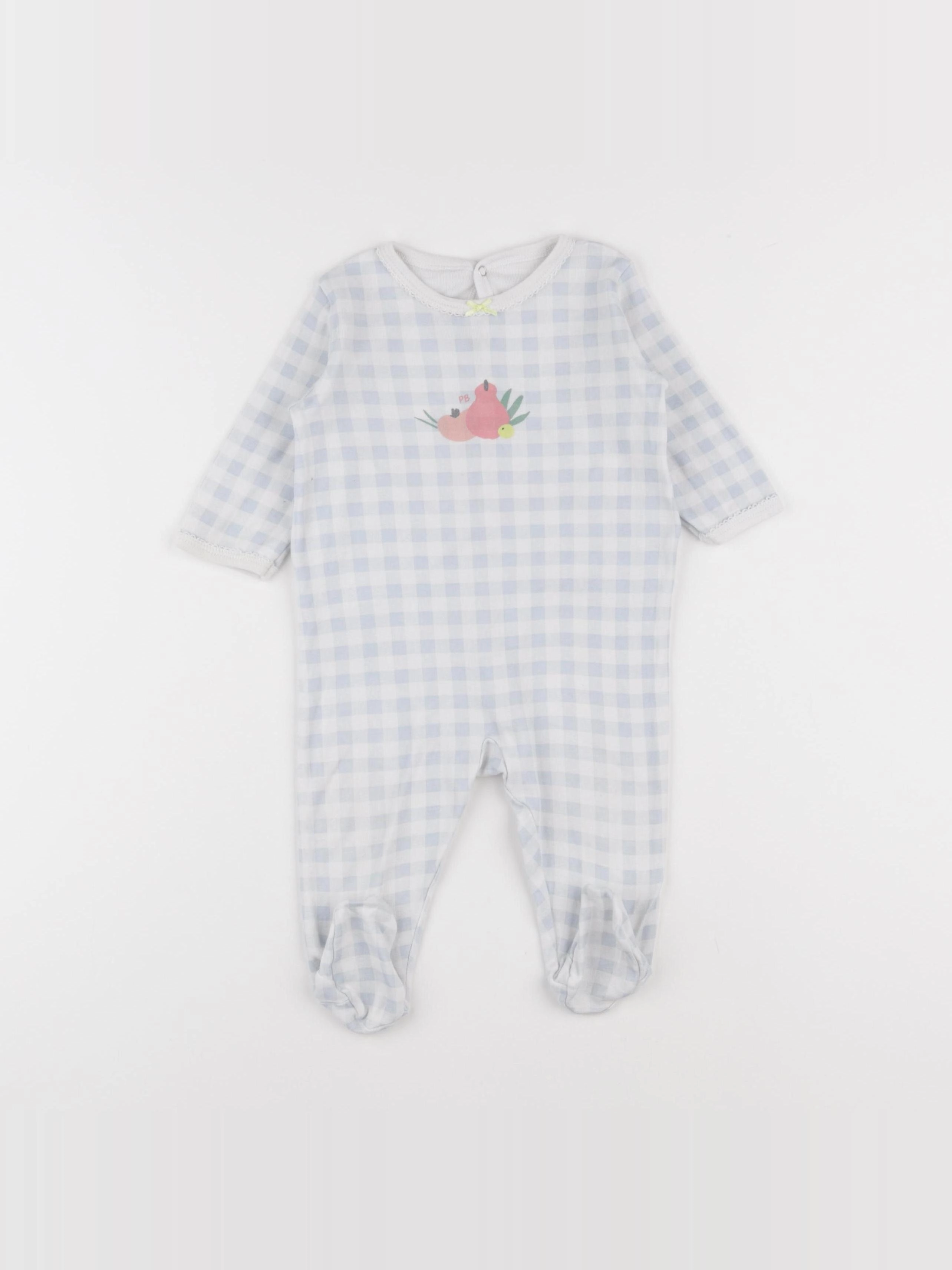 Petit Bateau - pyjama coton bleu - 6 mois