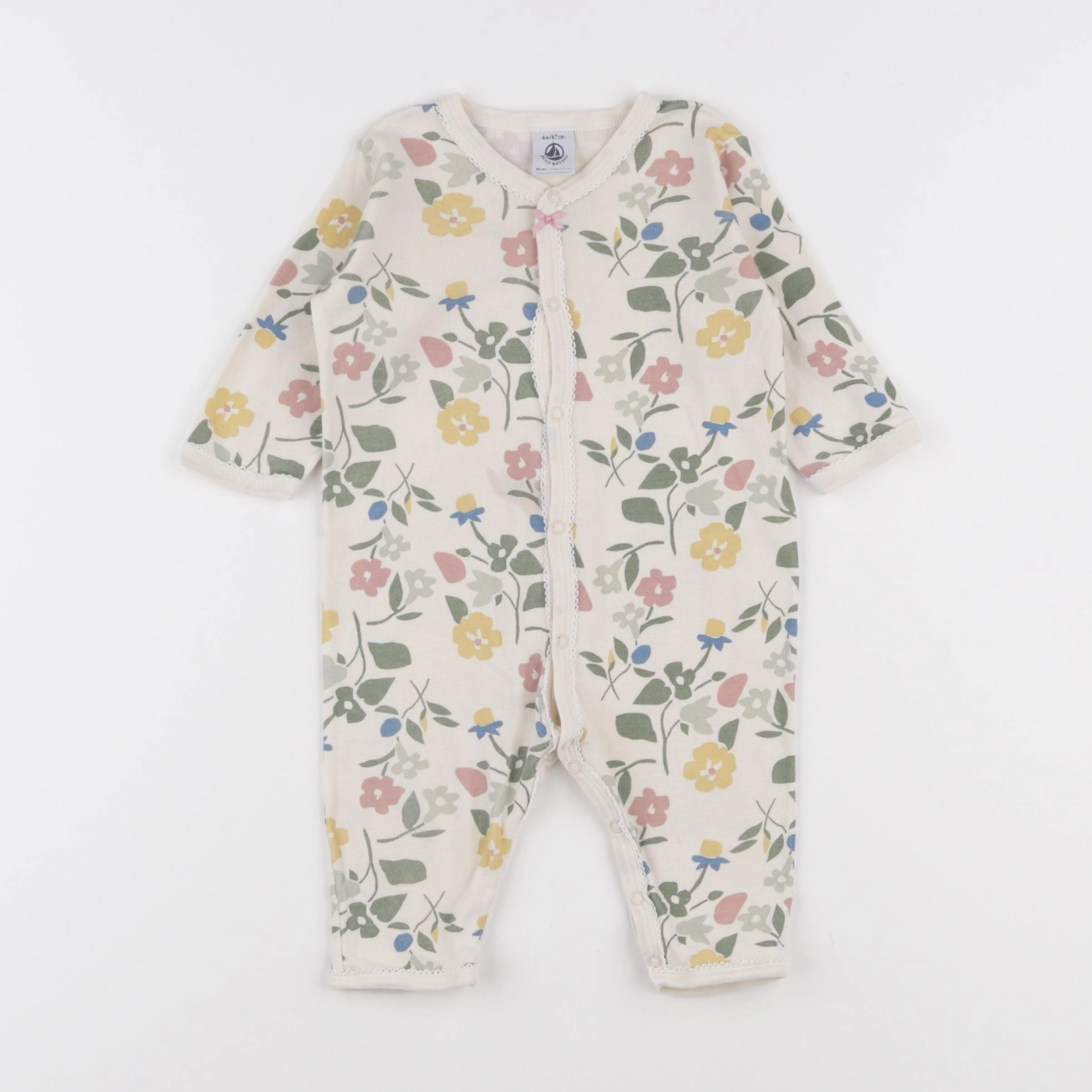 Petit Bateau - pyjama coton beige - 6 mois