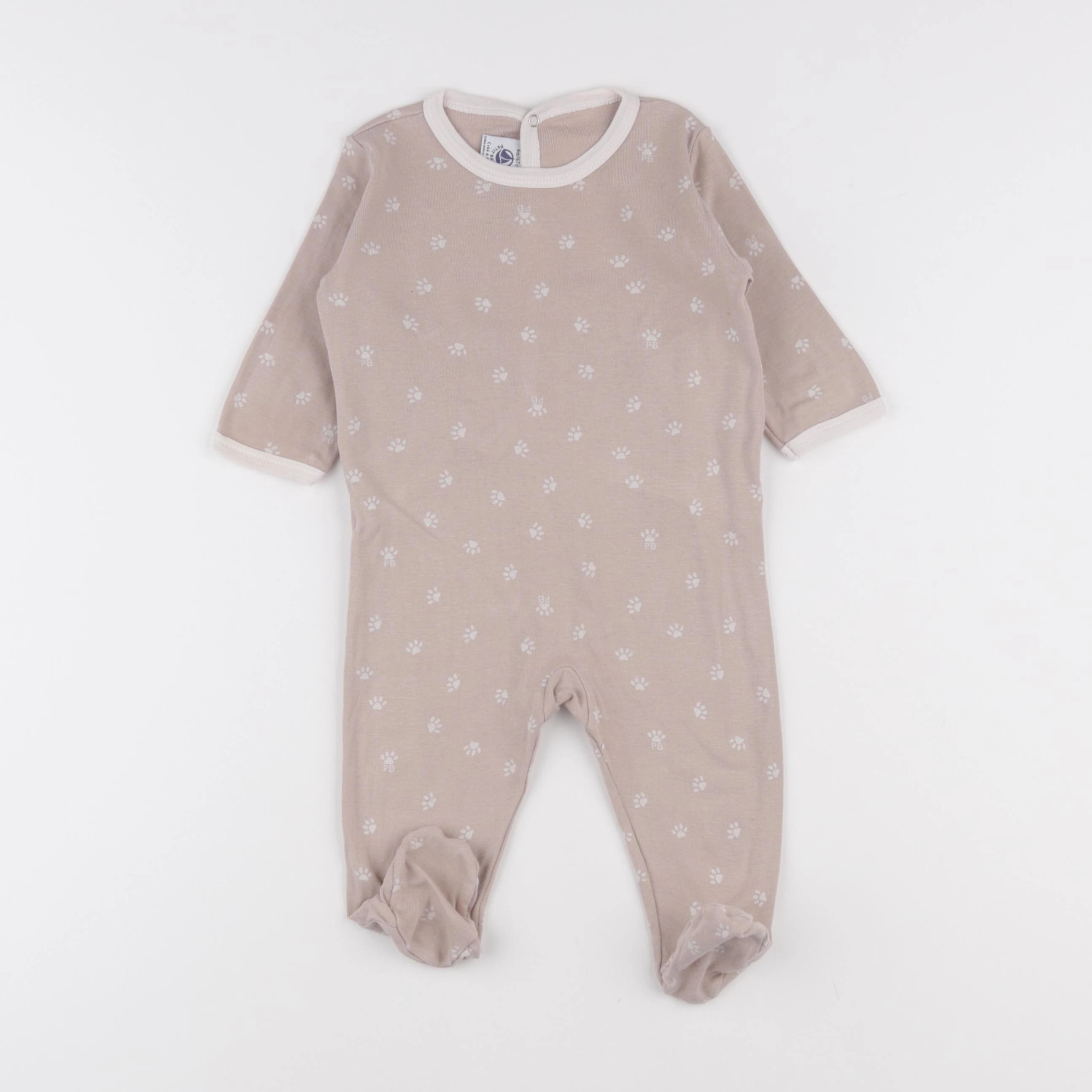 Petit Bateau - pyjama coton beige - 6 mois
