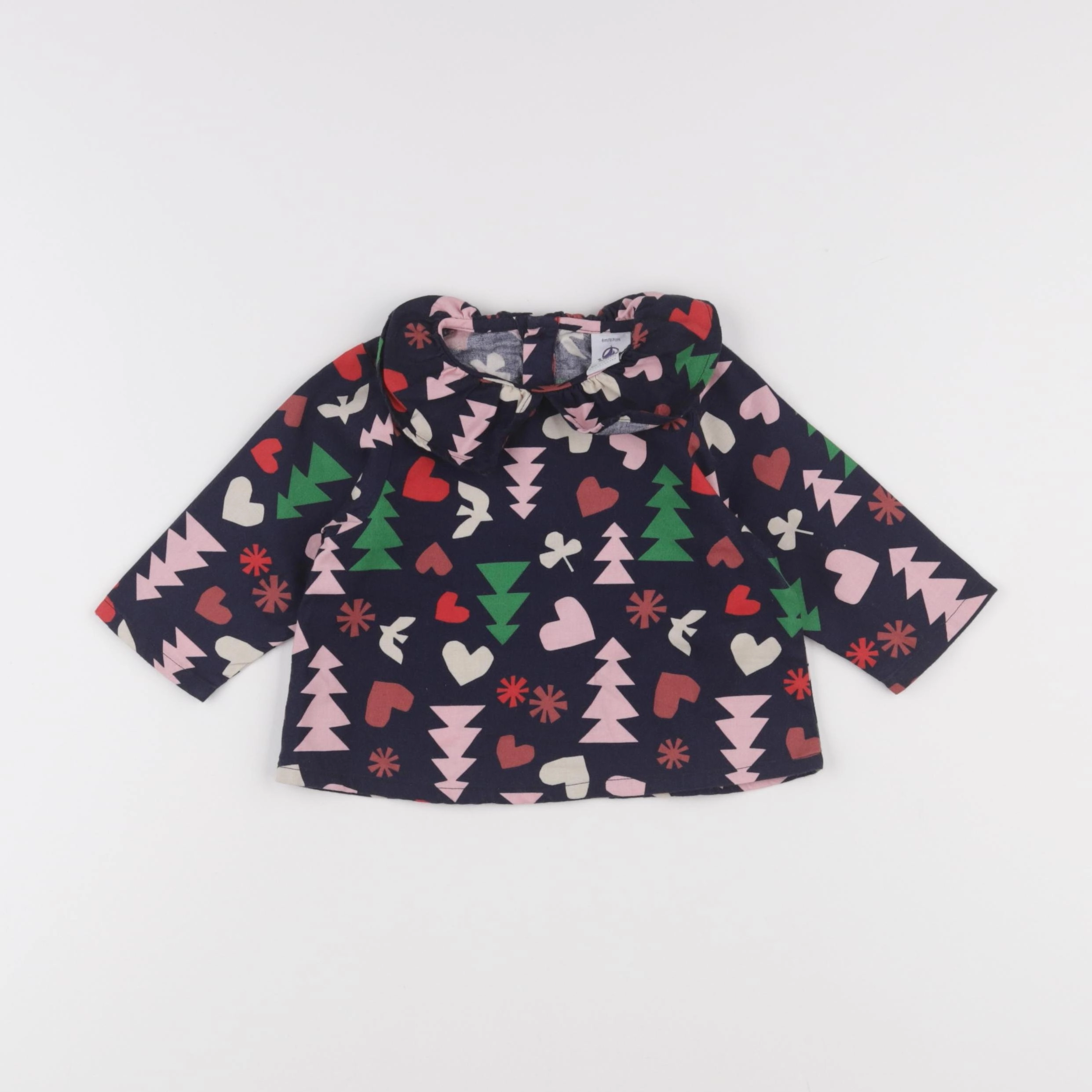 Petit Bateau - blouse bleu - 6 mois