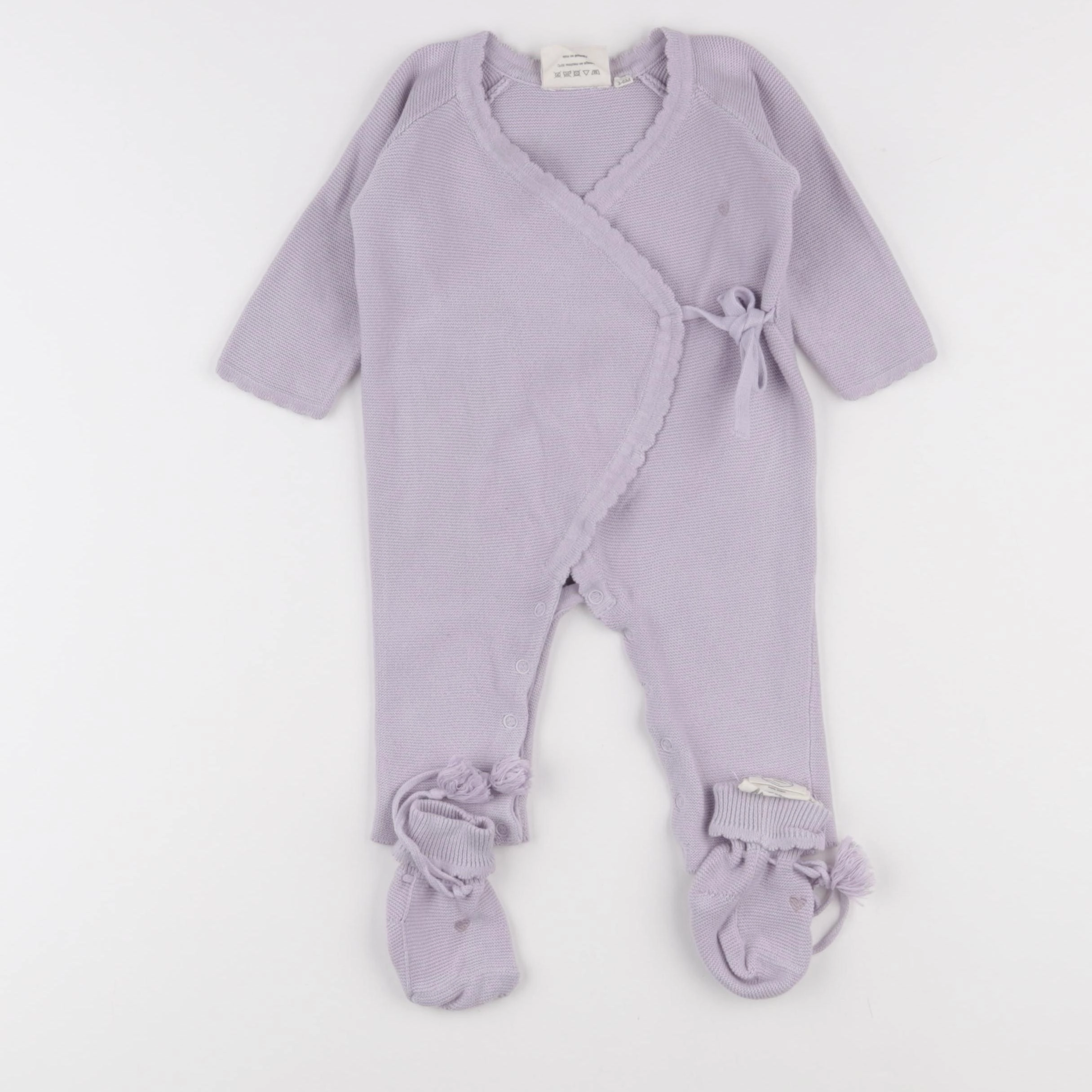 Amande - combinaison violet - 3/6 mois