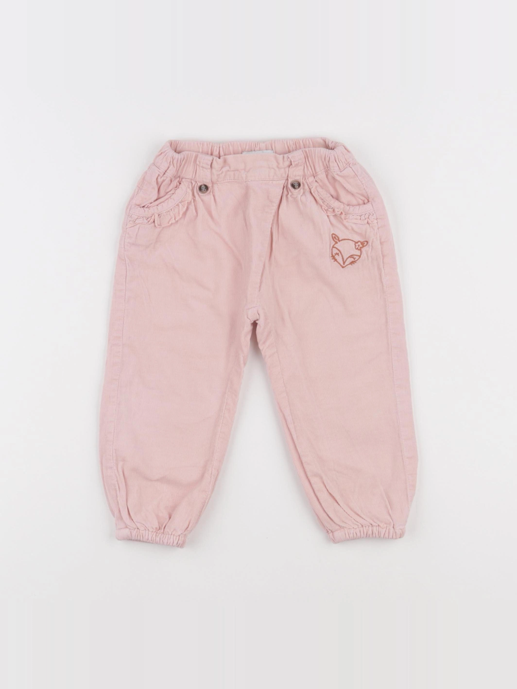 Vertbaudet - pantalon doublé rose - 18 mois