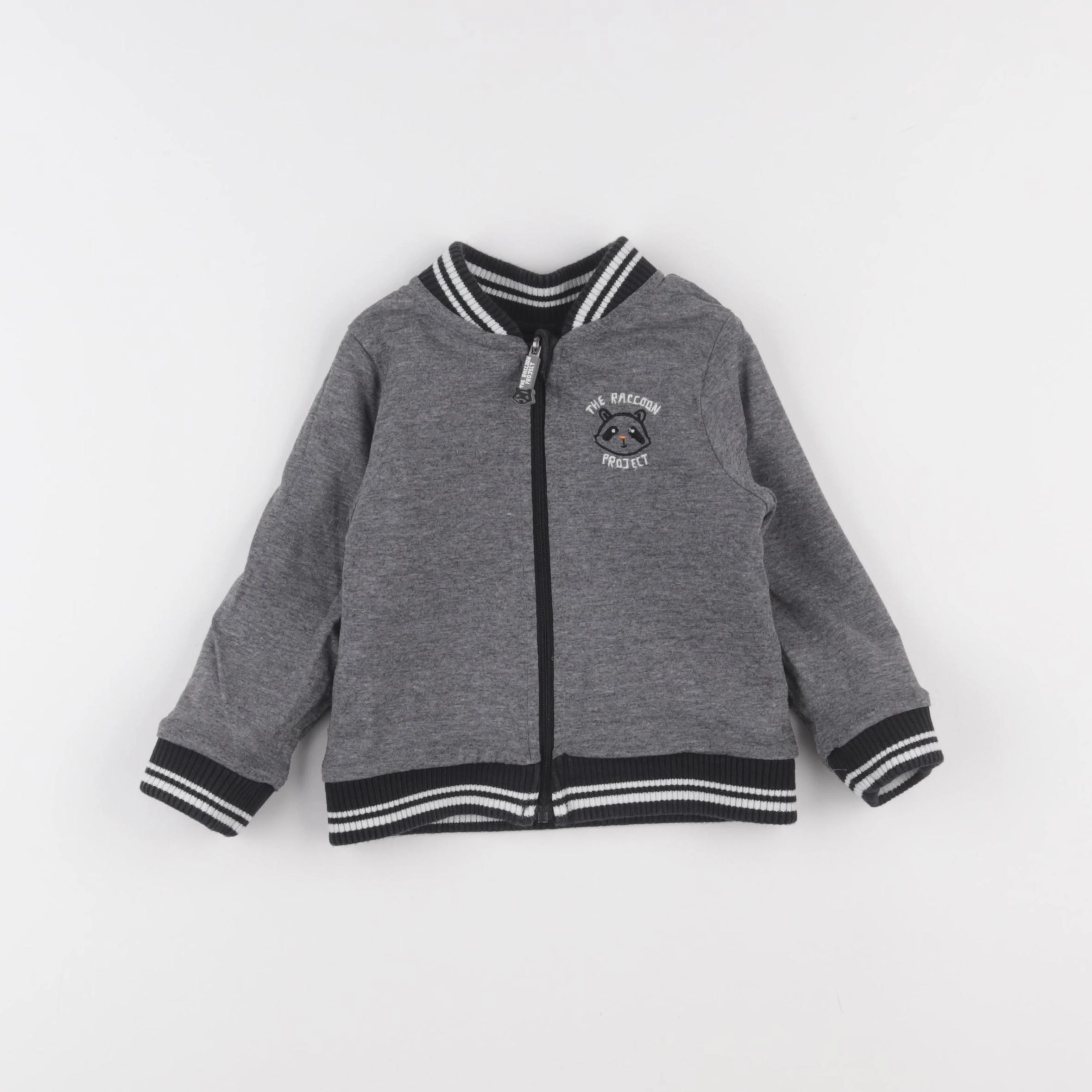 Vertbaudet - sweat réversible gris, noir - 18 mois