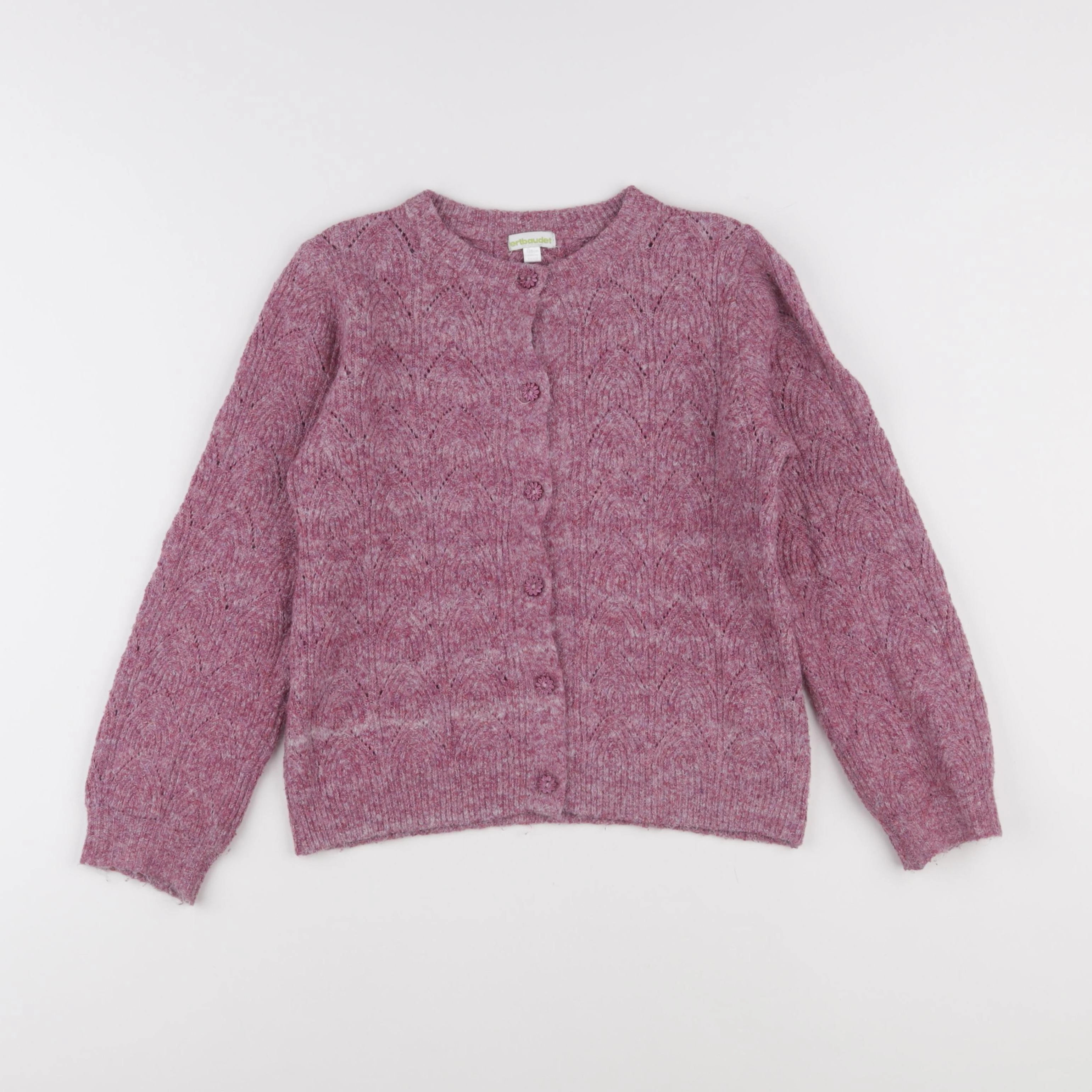 Vertbaudet - gilet rose - 8 ans
