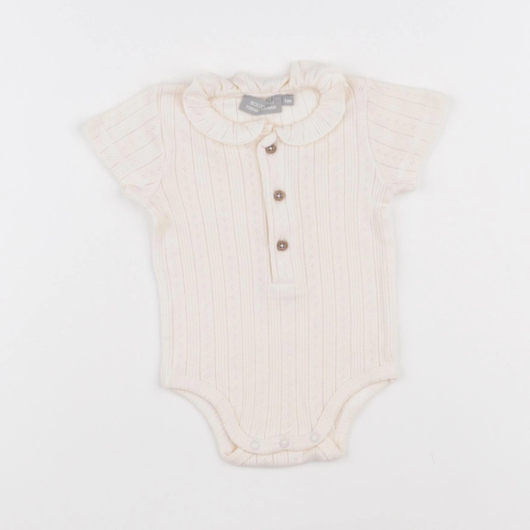 Boutchou - body à col beige - 1 mois