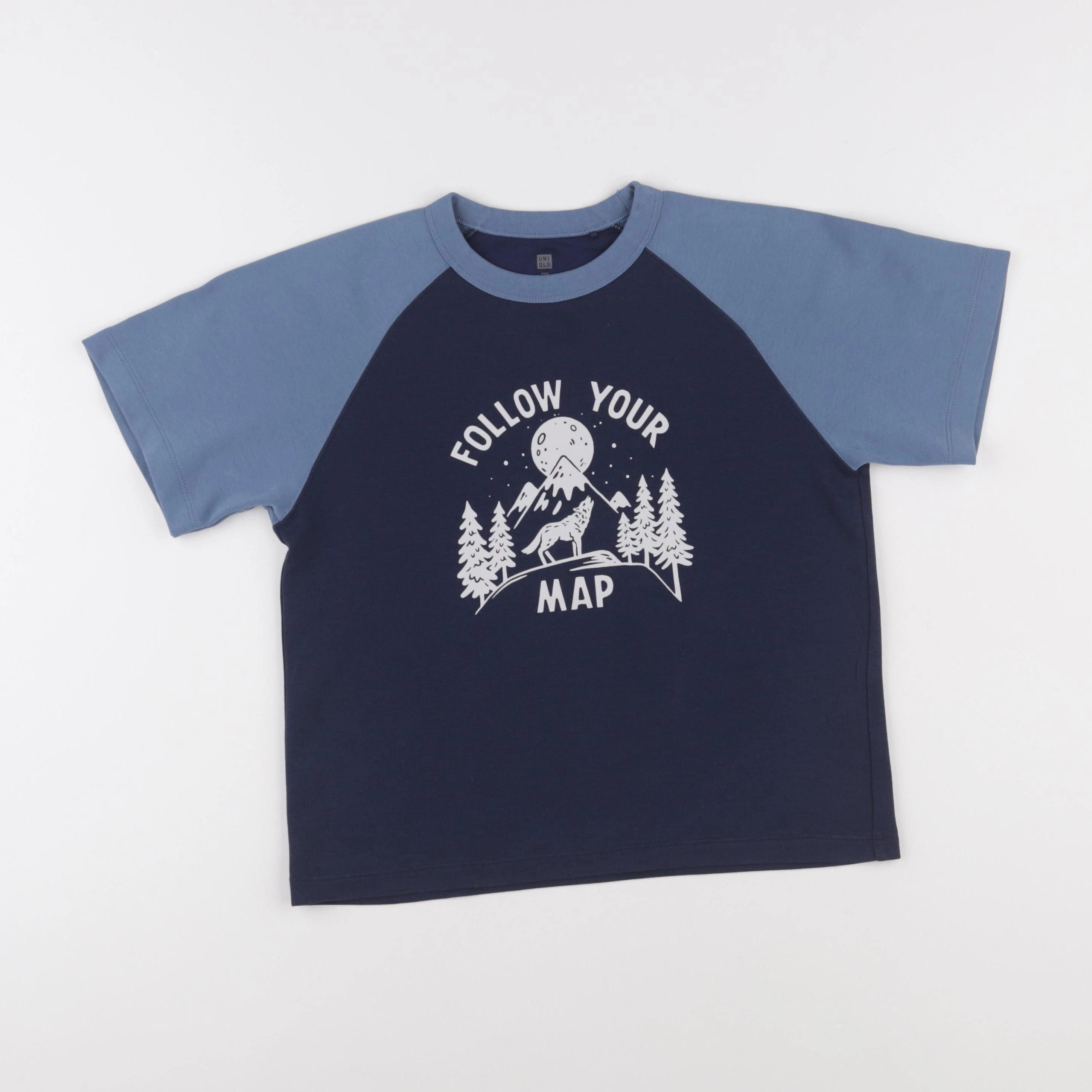 Uniqlo - tee-shirt bleu - 8 ans