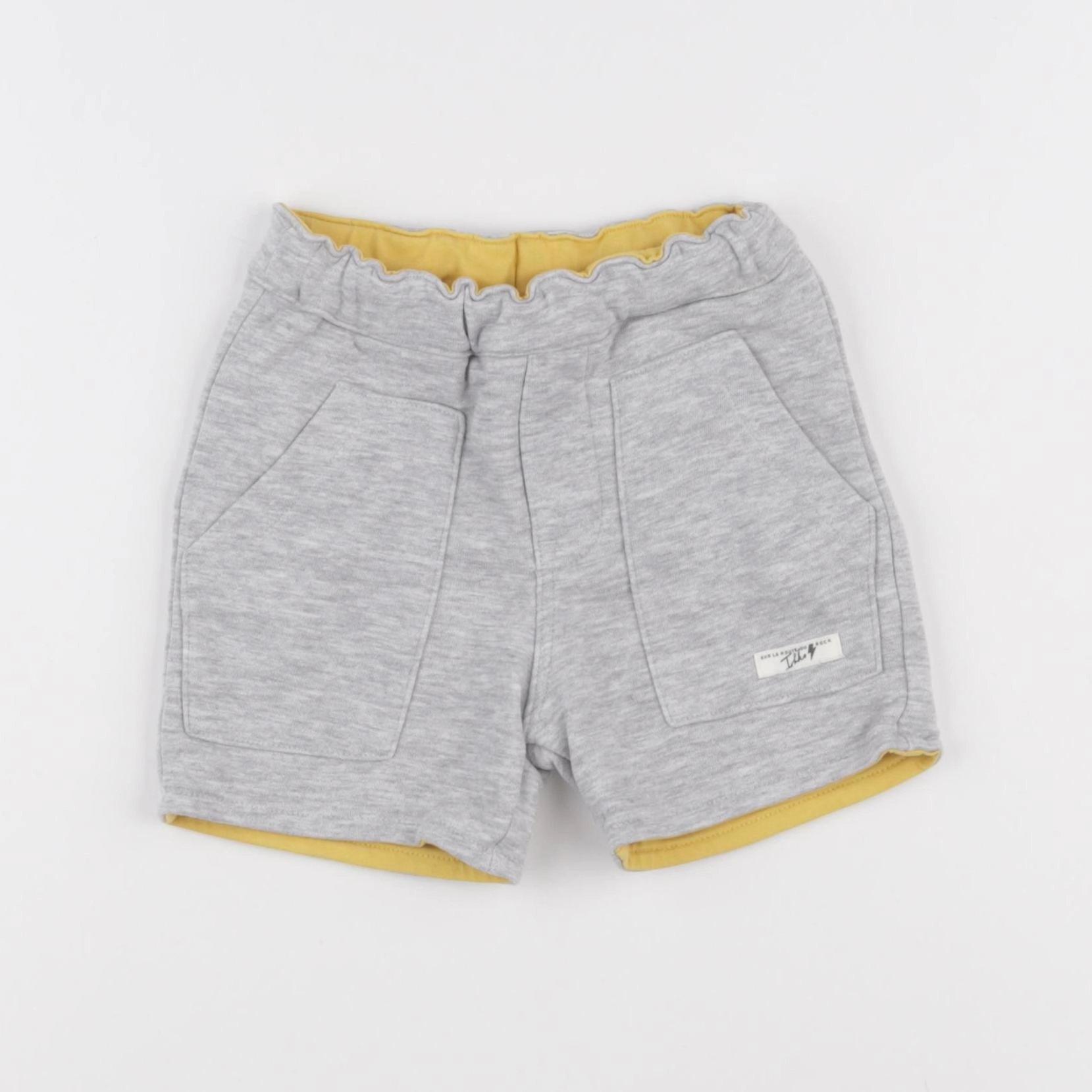 IKKS - short réversible gris, jaune - 18 mois