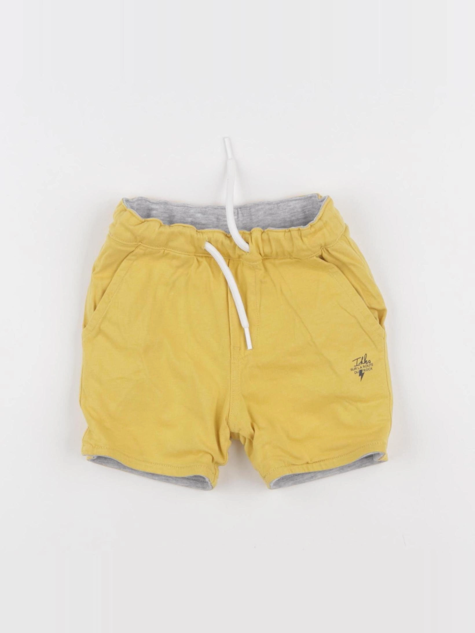 IKKS - short réversible gris, jaune - 18 mois