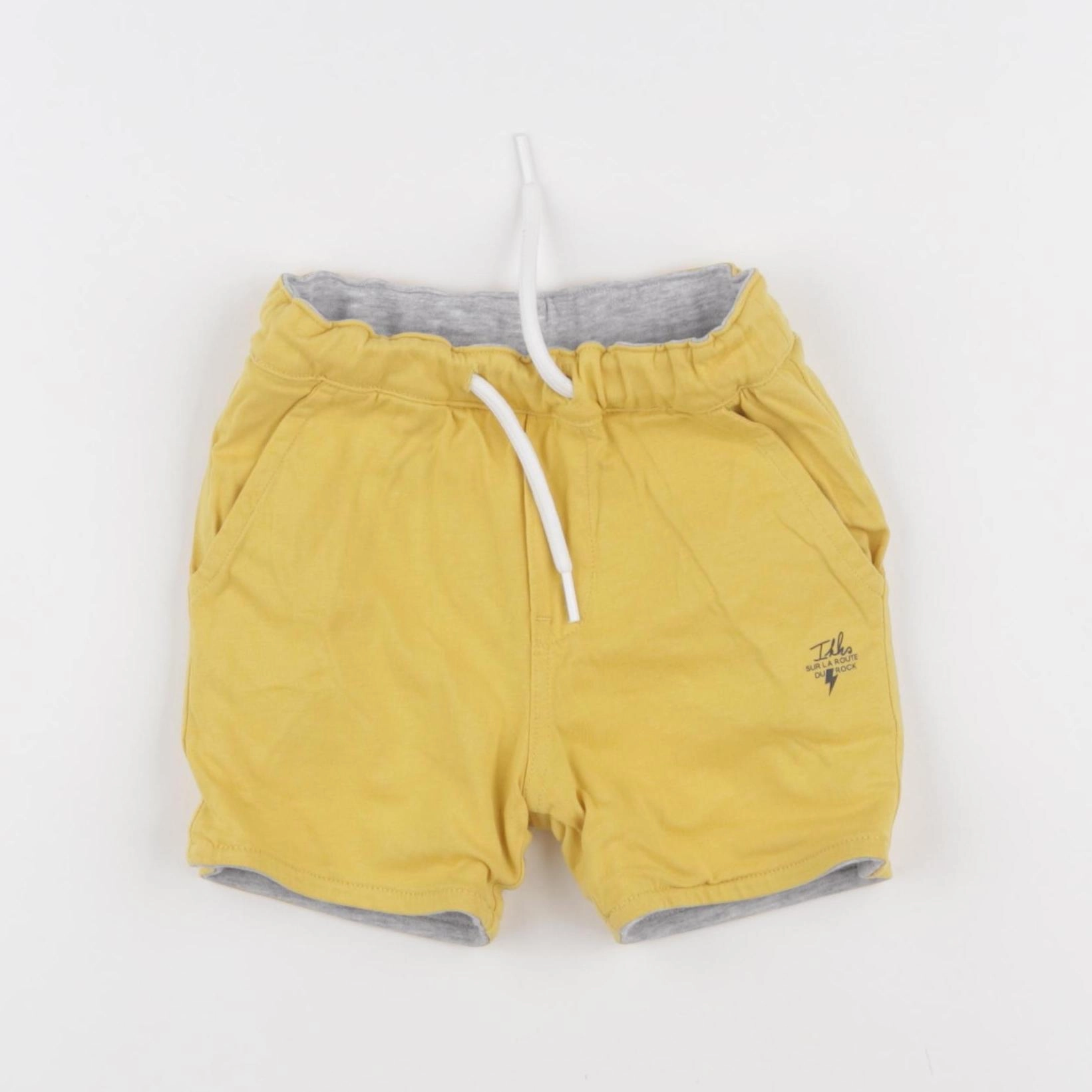 IKKS - short réversible gris, jaune - 18 mois