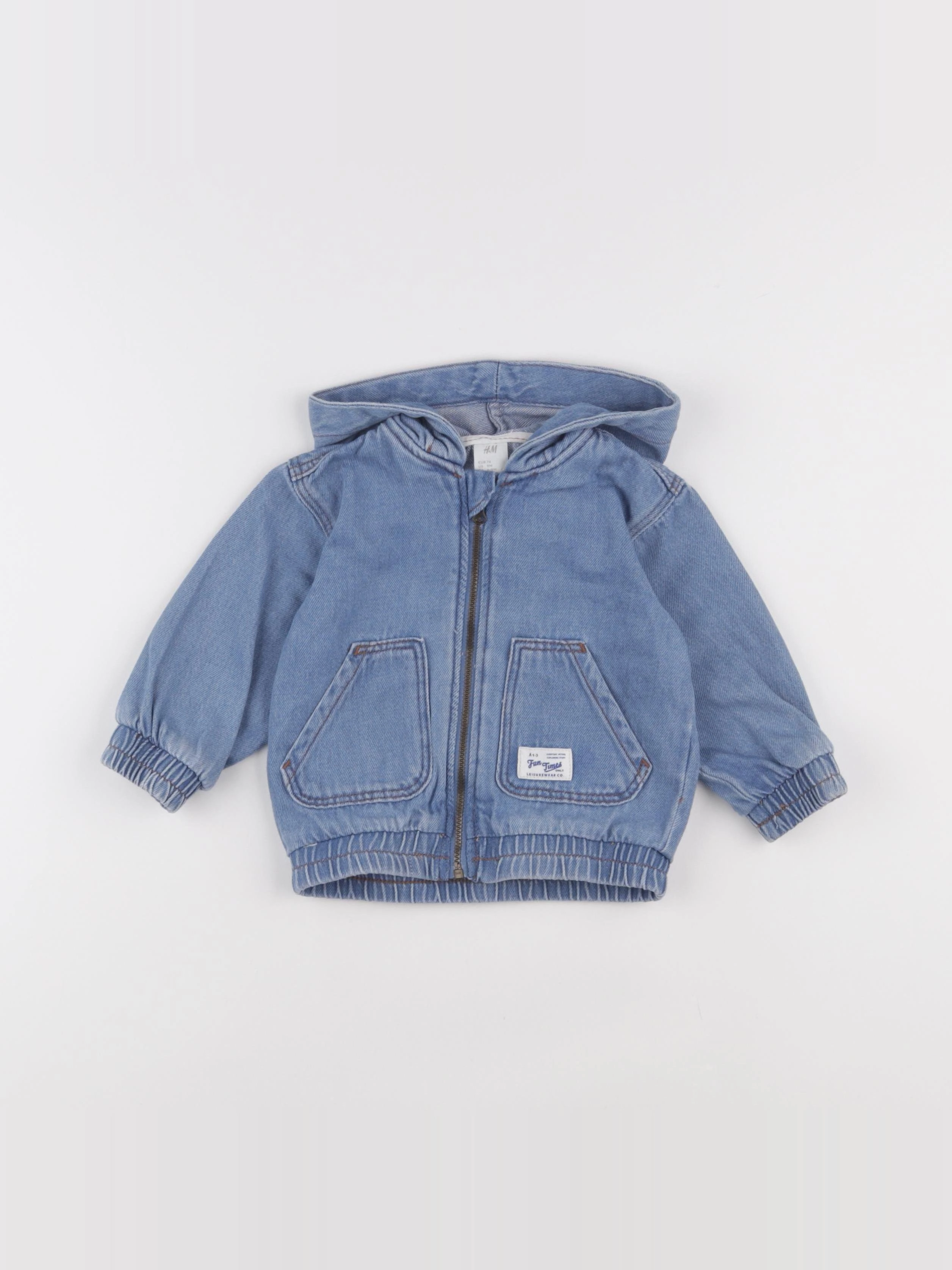 H&M - veste bleu - 6/9 mois