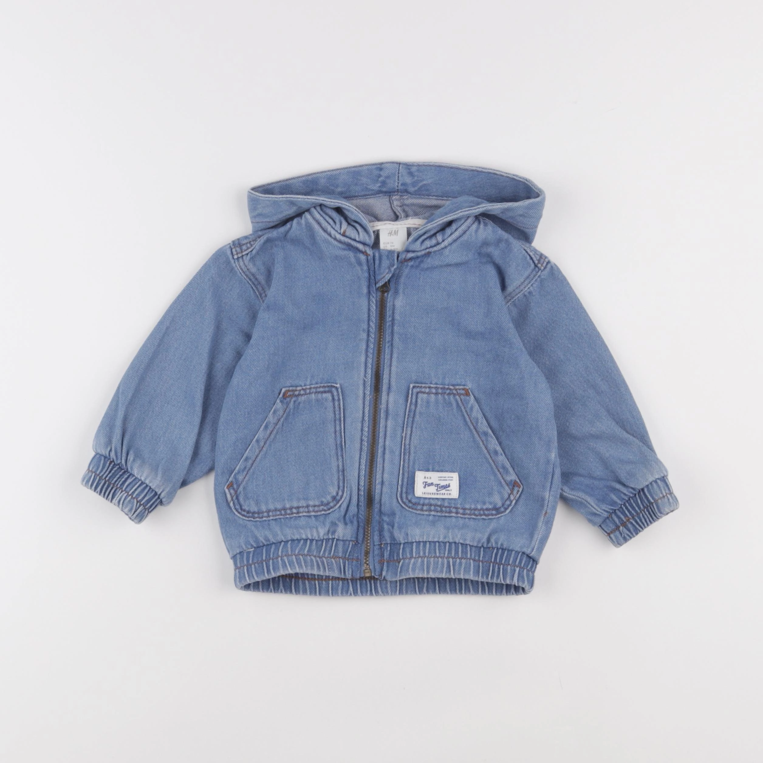 H&M - veste bleu - 6/9 mois