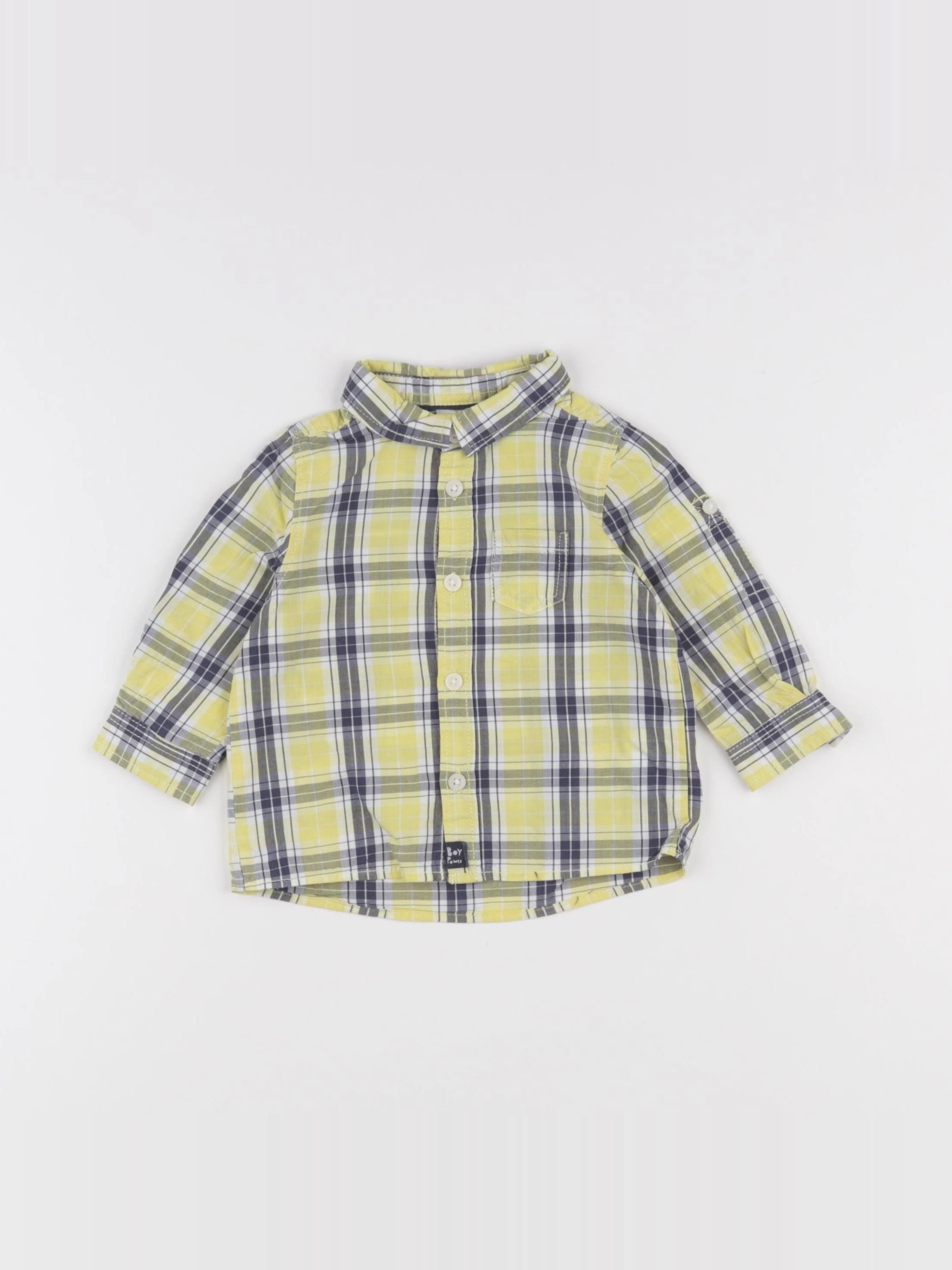 Tape à l'oeil - chemise jaune, bleu - 6 mois