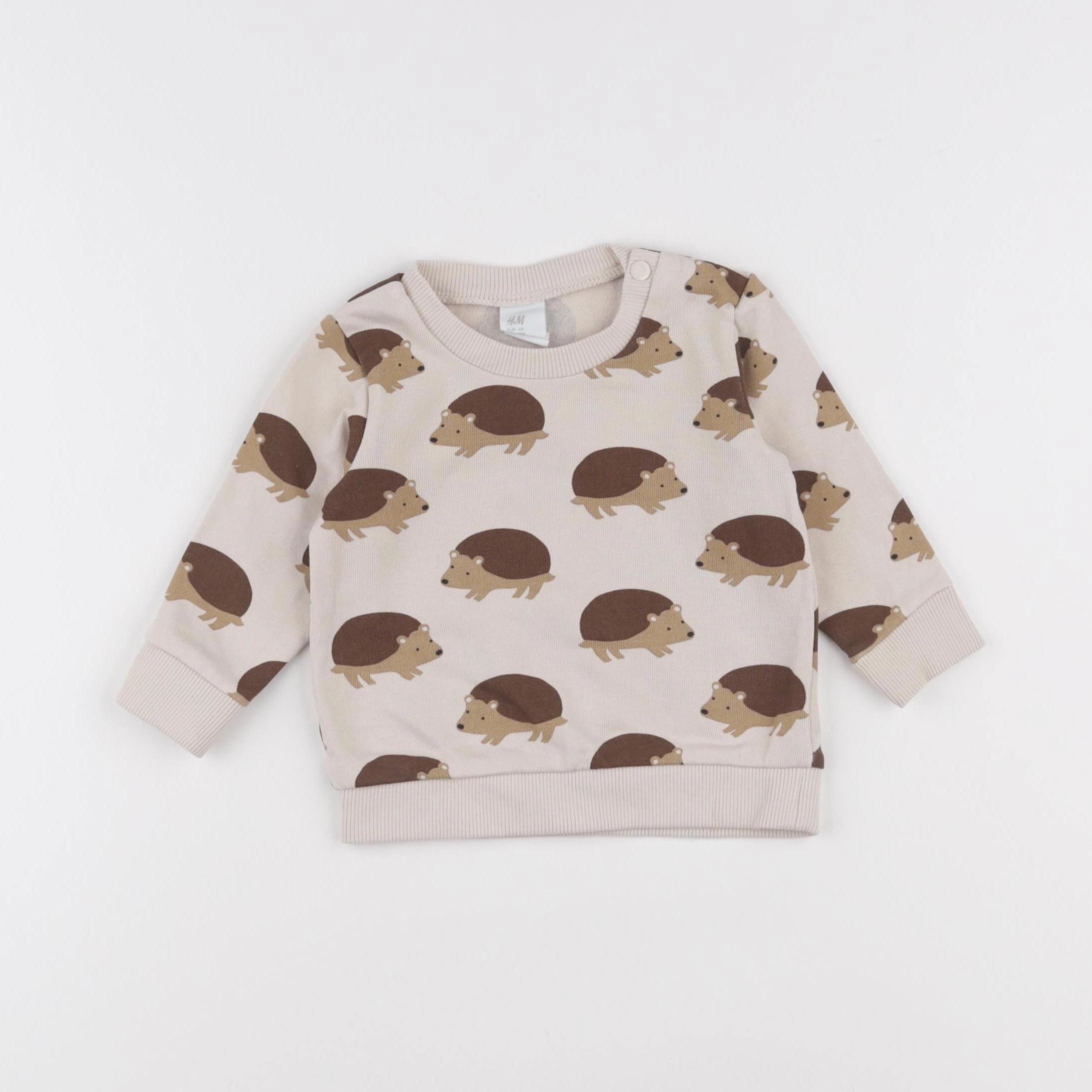 H&M - sweat marron, beige - 6 mois