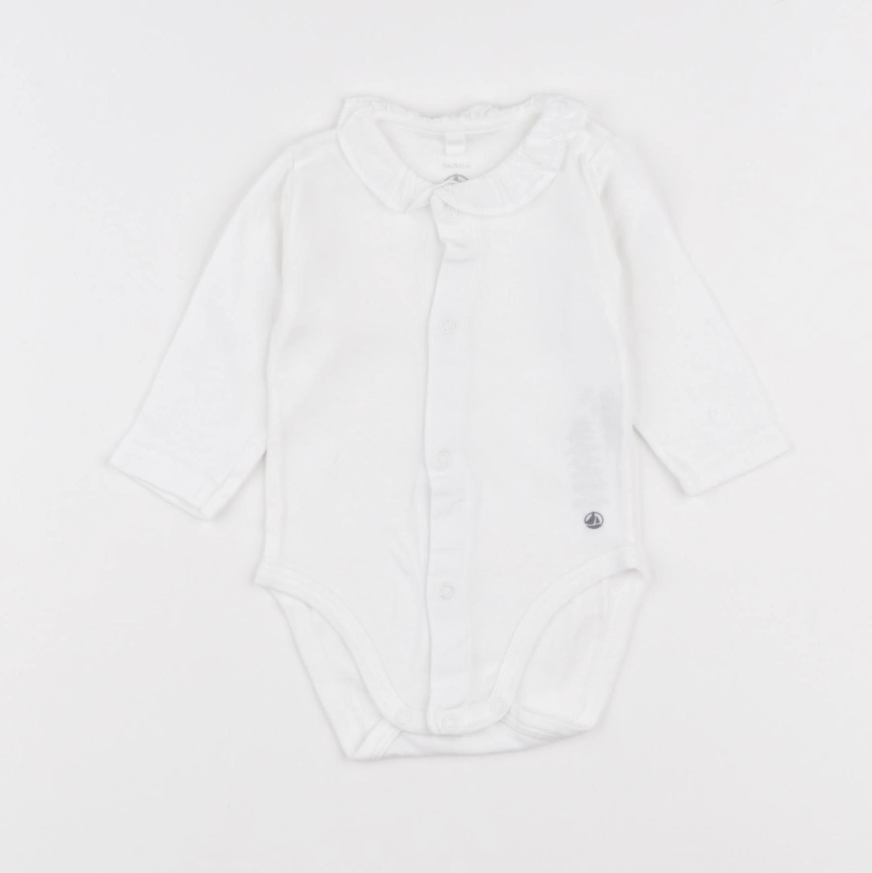 Petit Bateau - body à col blanc - 3 mois